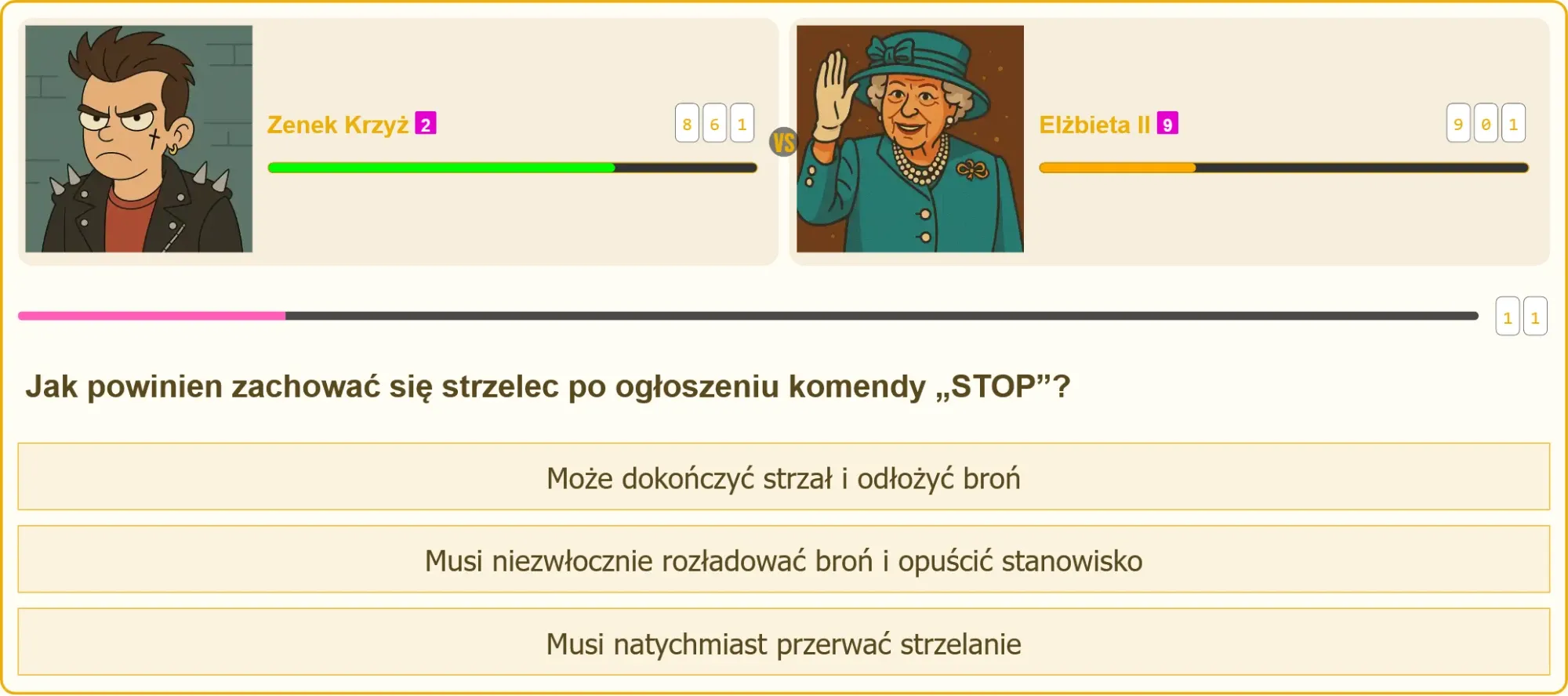 Strzelec reagujący na komendę STOP na strzelnicy