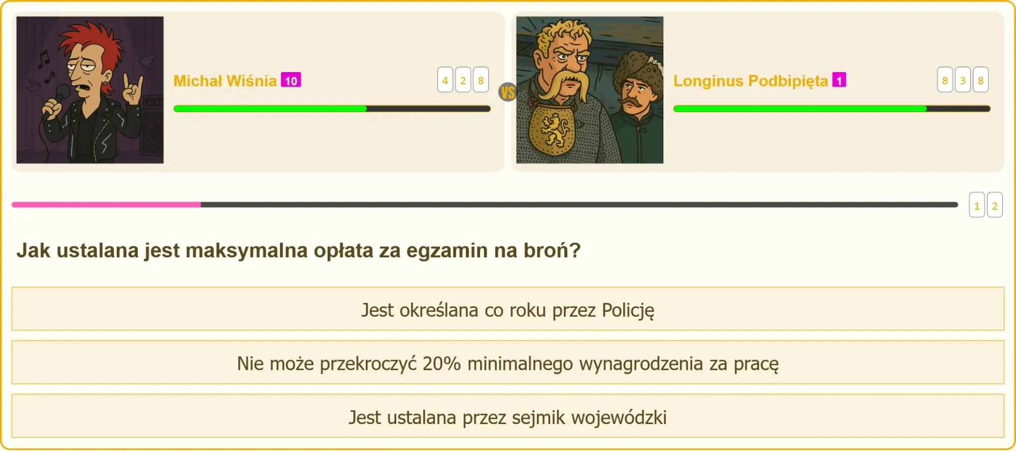 Pojedynek wiedzy o egzaminie na broń