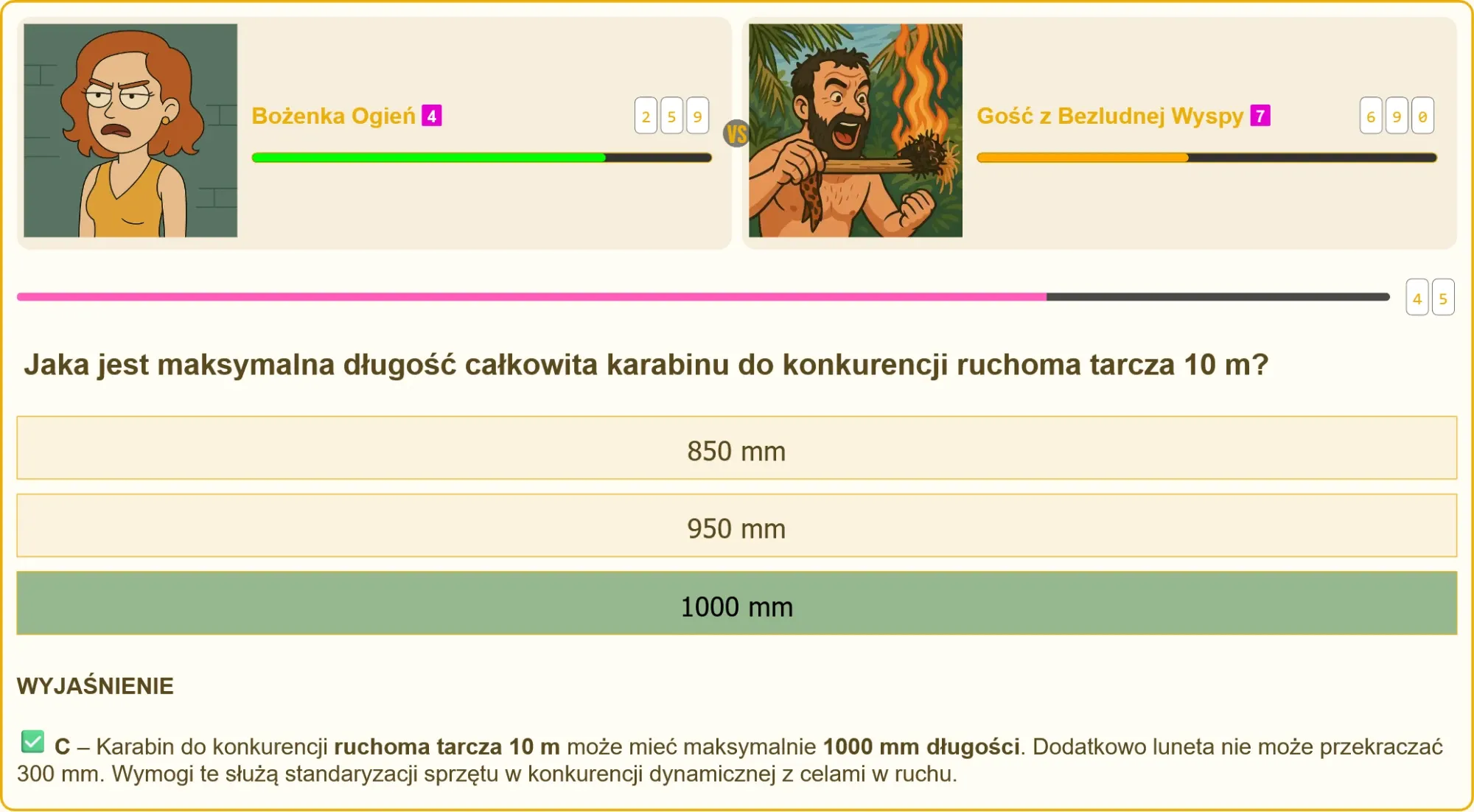 Zawodnik strzelający do ruchomej tarczy