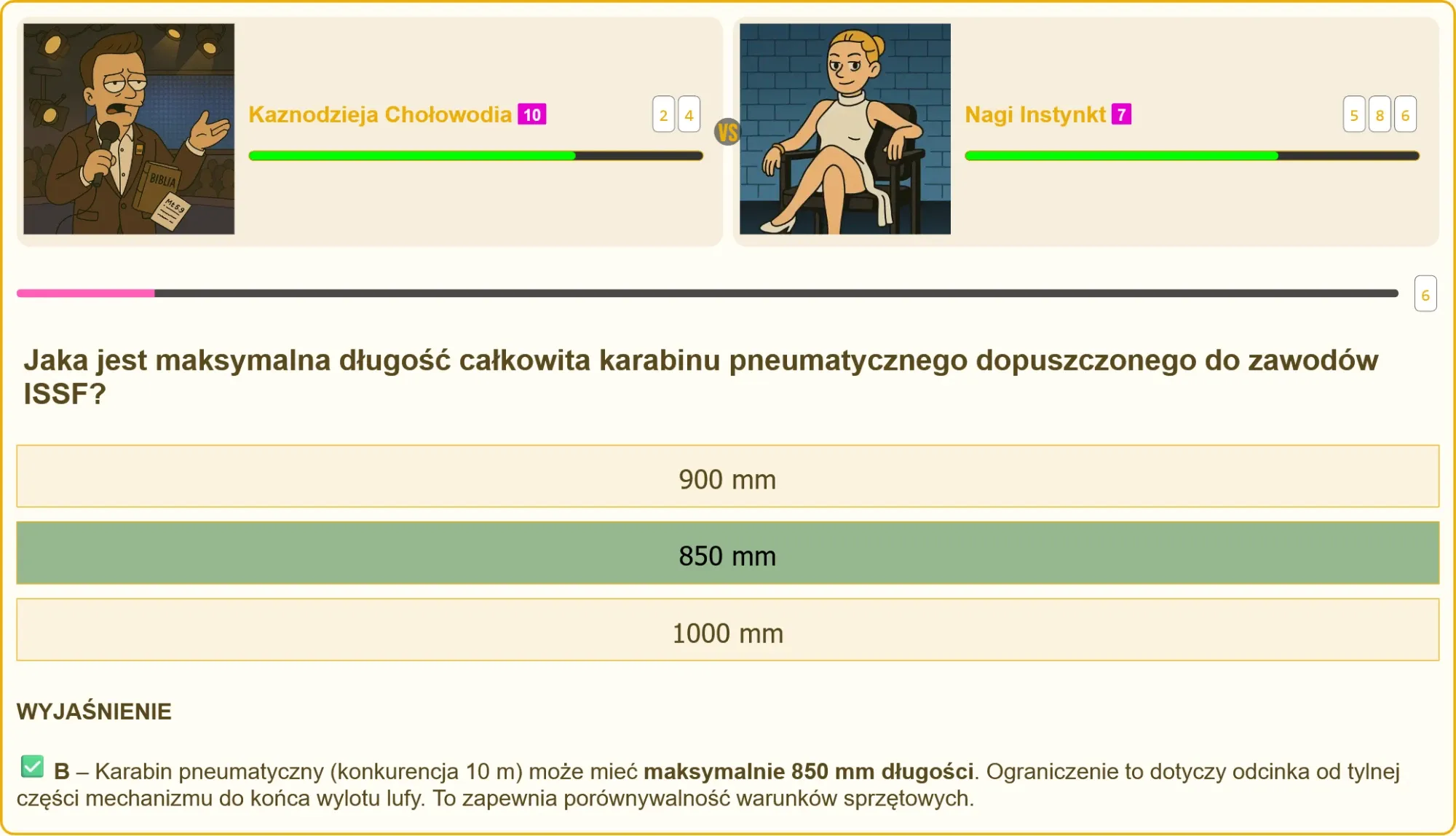 Zawodnik mierzący długość karabinu pneumatycznego