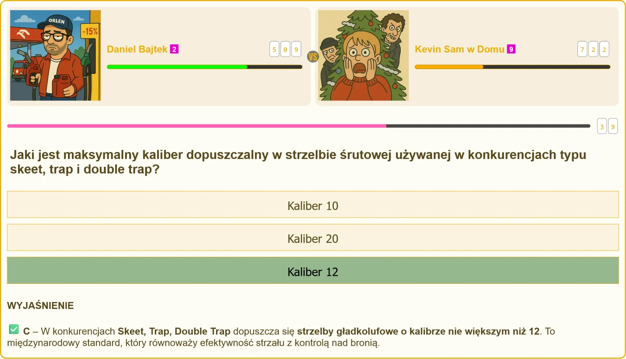 Różne kalibry amunicji śrutowej