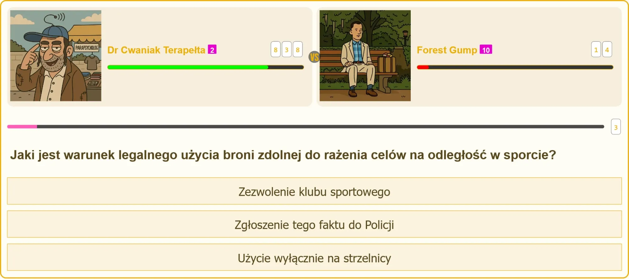 Pojedynek wiedzy na egzaminie strzeleckim