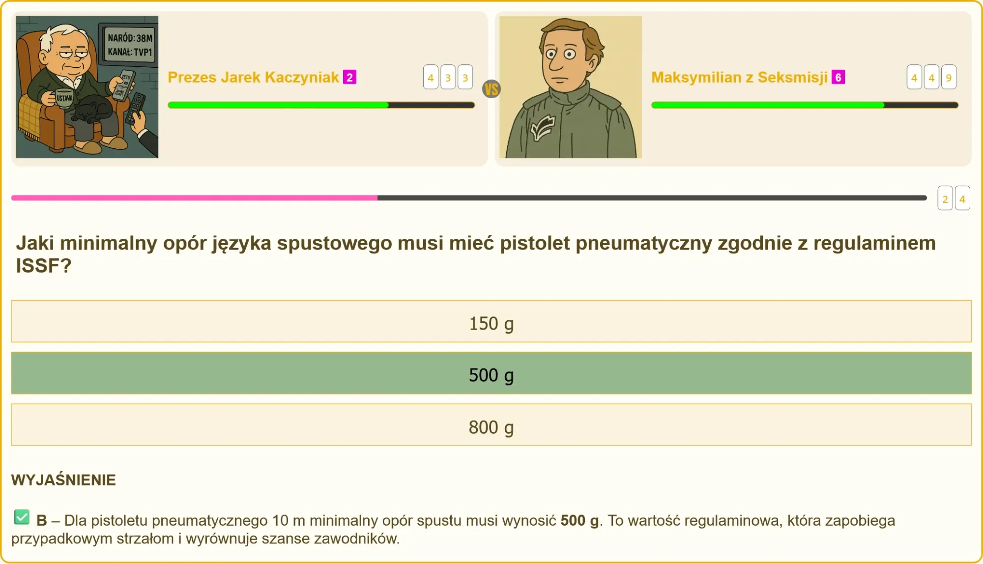 Zawodnik na strzelnicy mierzący siłę nacisku na spust