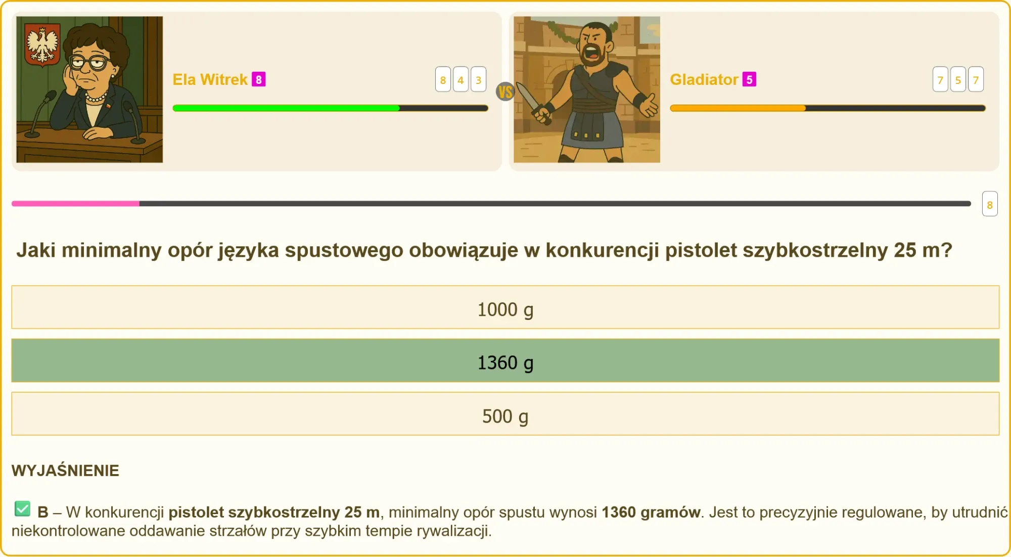 Schemat języka spustowego z podziałką w gramach