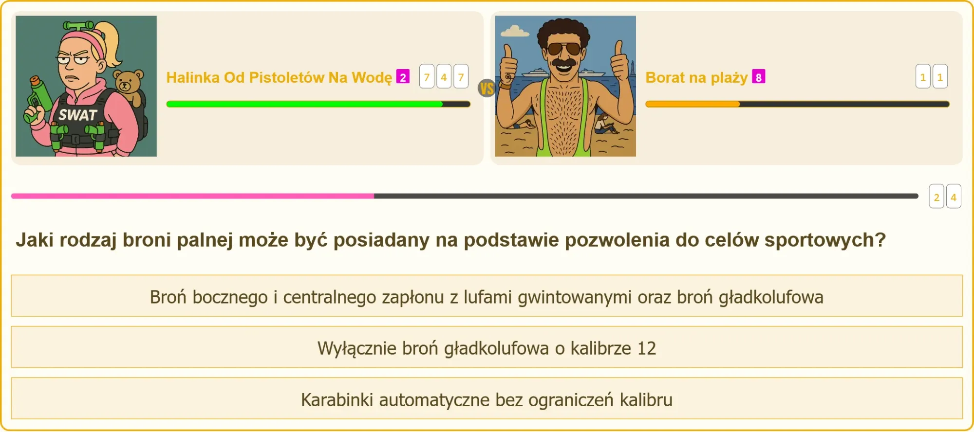 różne rodzaje broni sportowej