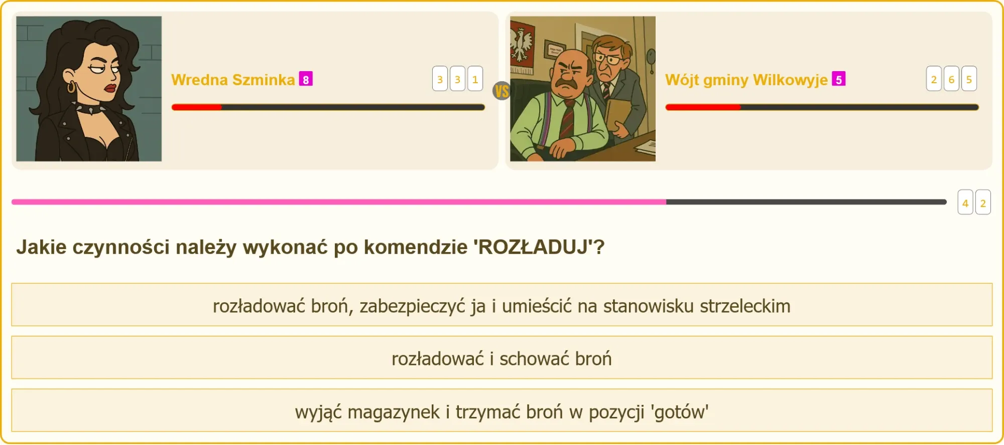 Broń rozładowana i zabezpieczona na stanowisku strzeleckim