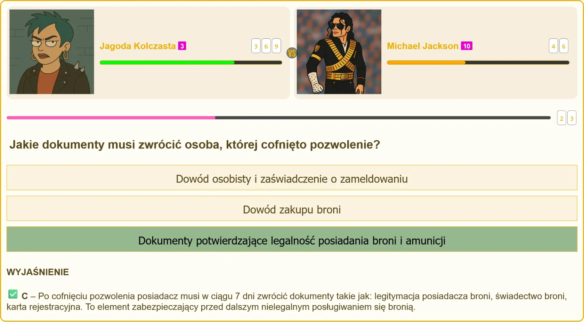 Pojedynek na wiedzę o przepisach dotyczących broni