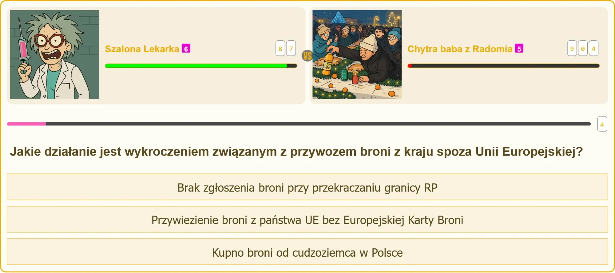 Pojedynek na pytania testowe na patent strzelecki