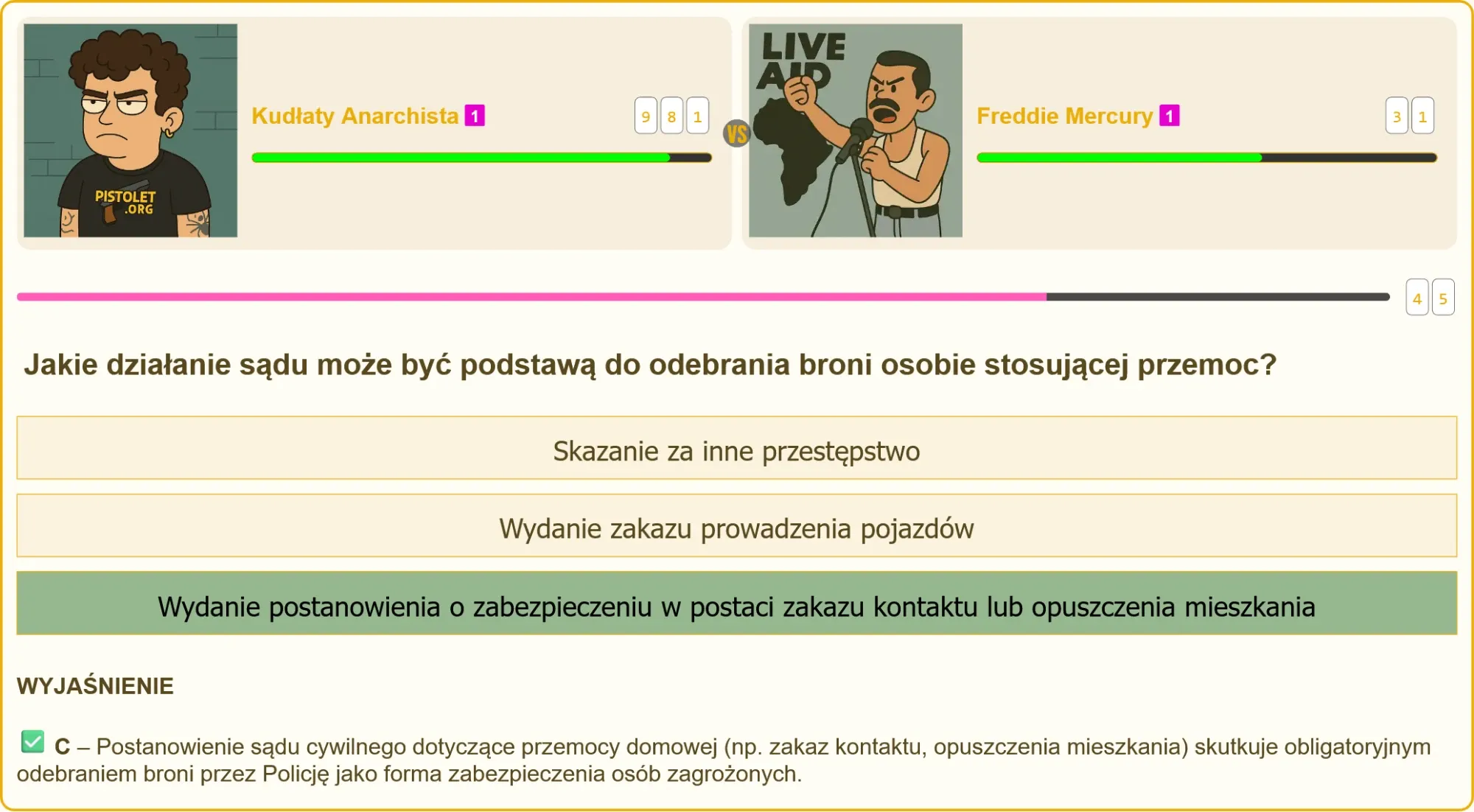 Policja odbierająca broń osobie stosującej przemoc