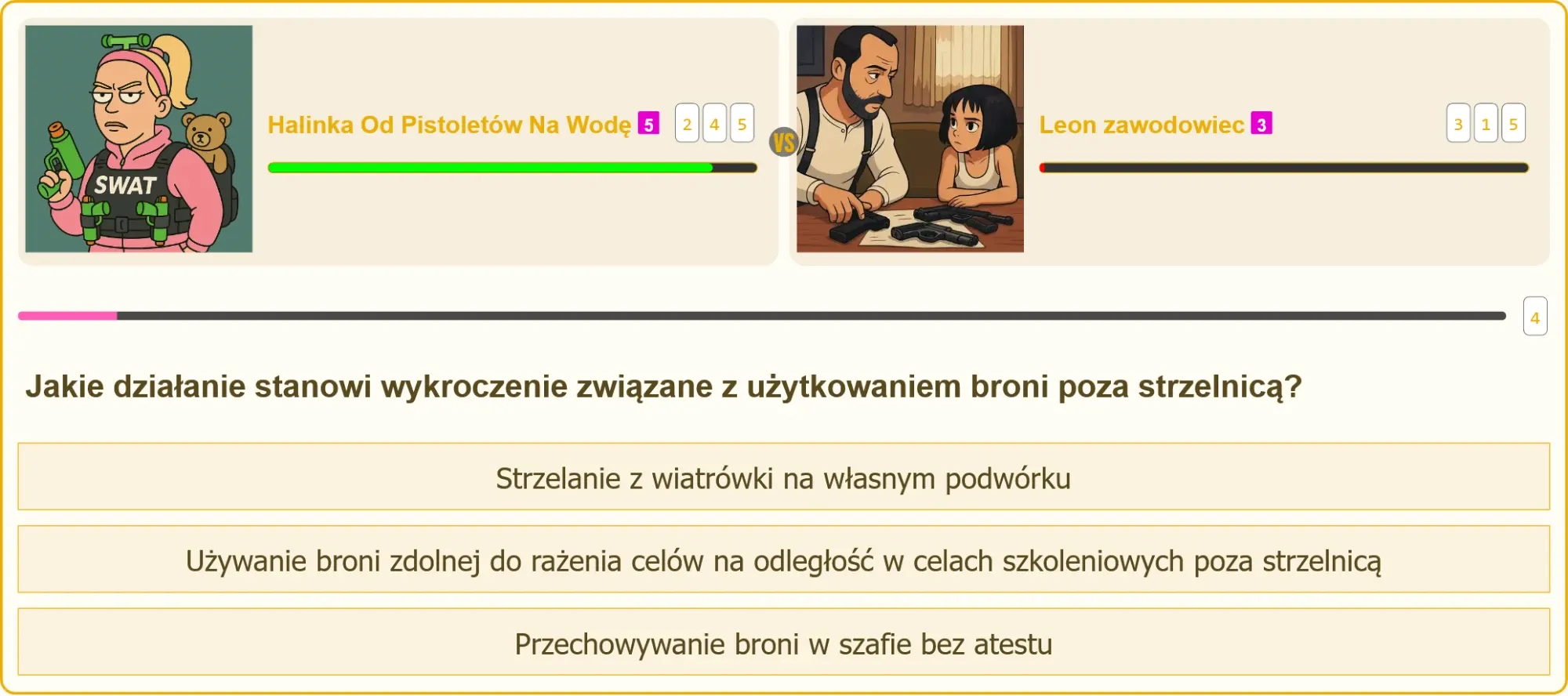 Pytanie testowe na patent strzelecki o używaniu broni poza strzelnicą