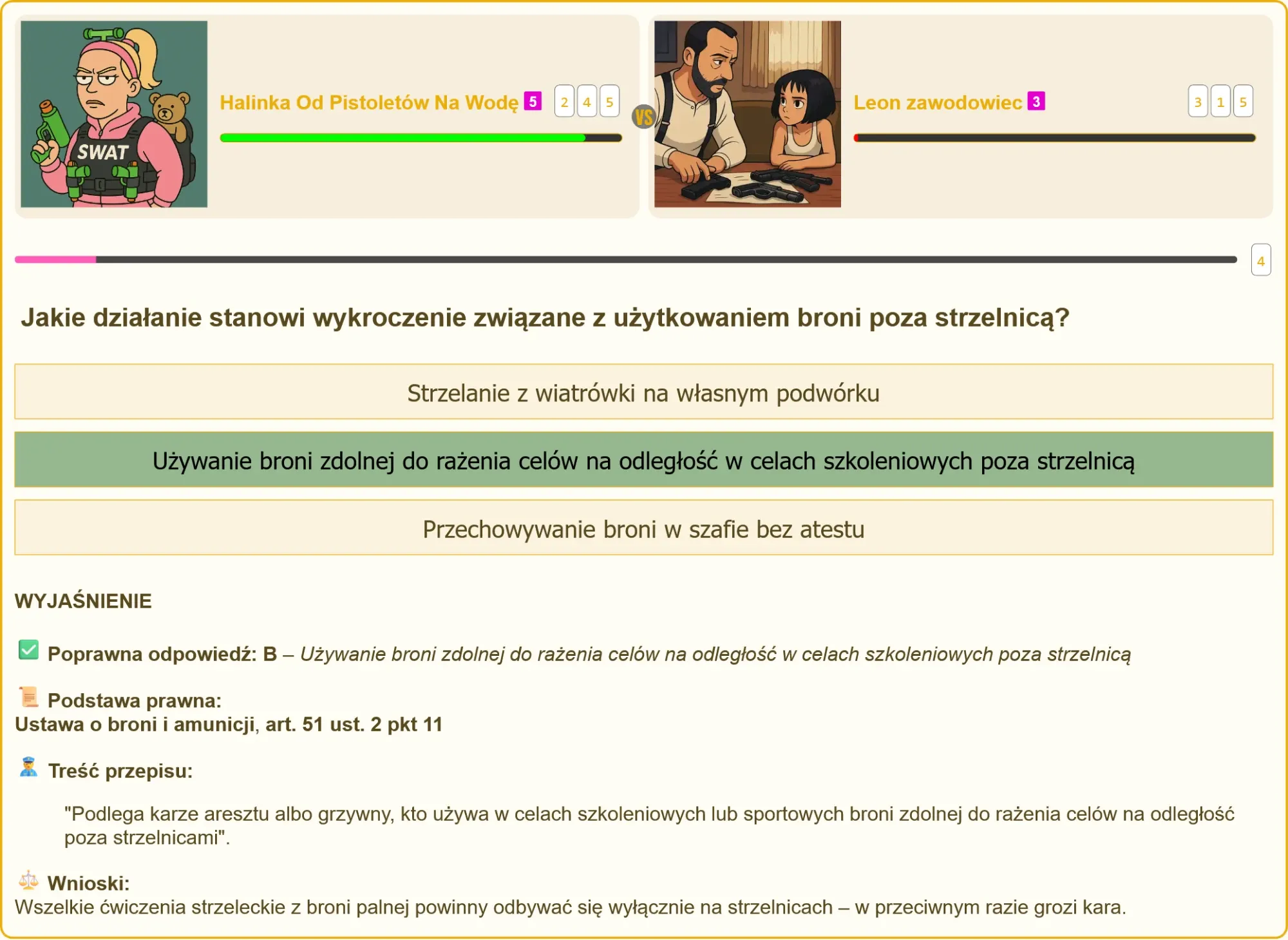 Leon zawodowiec vs Halinka Od Pistoletów Na Wodę - pojedynek na pytania o broń