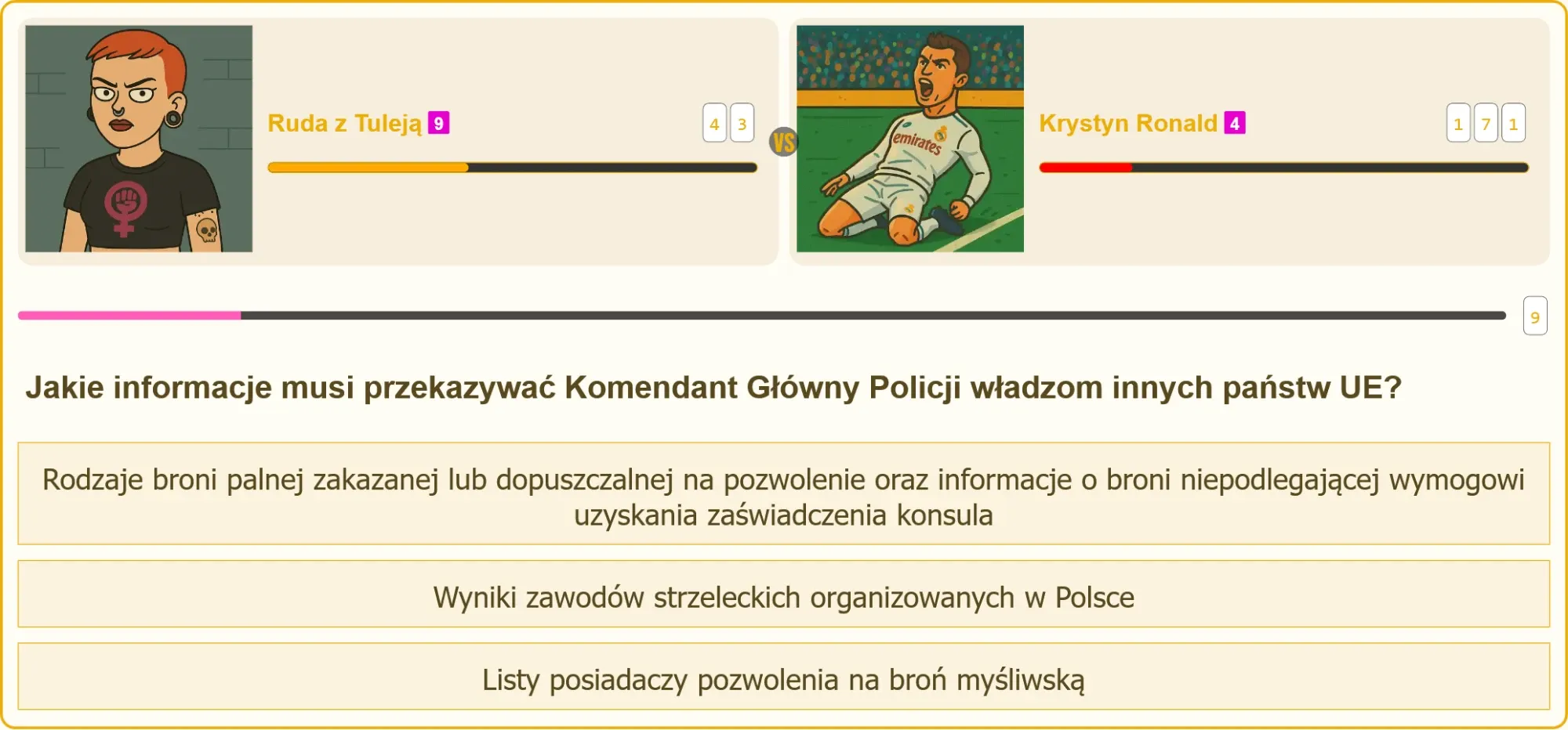 Pojedynek na testach patent strzelecki