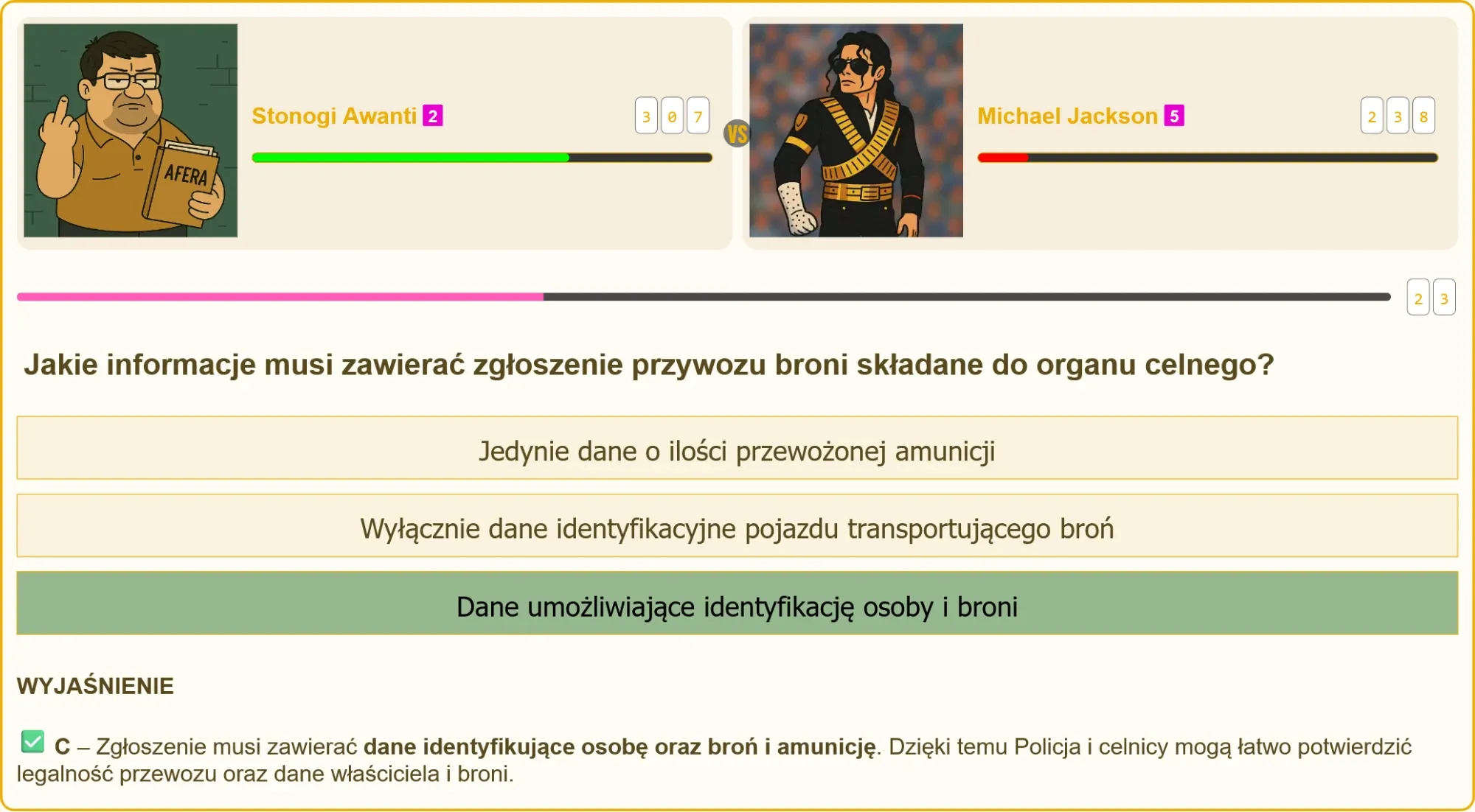 Przygotowanie do pozwolenia na broń - testy online