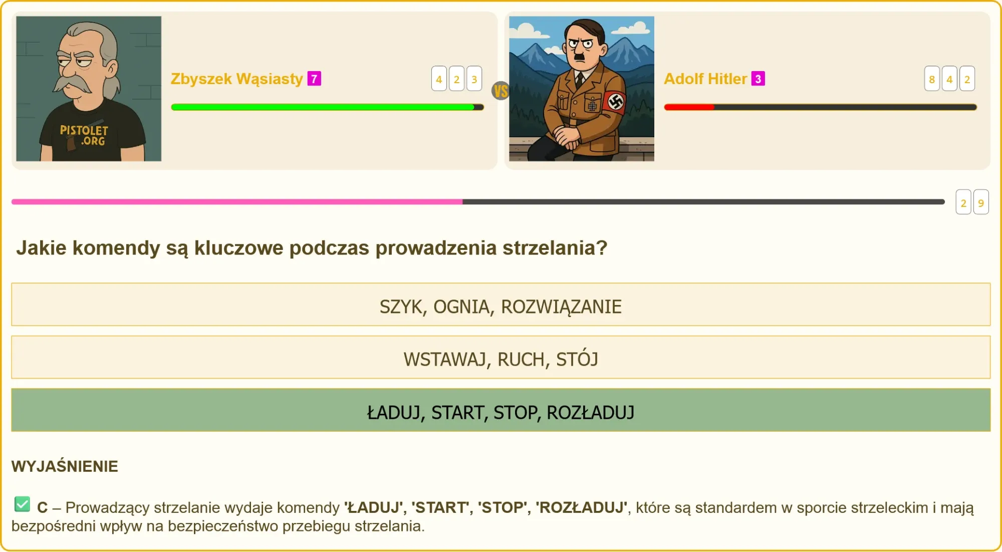 Bezpieczne prowadzenie strzelania - komendy ŁADUJ, START, STOP, ROZŁADUJ