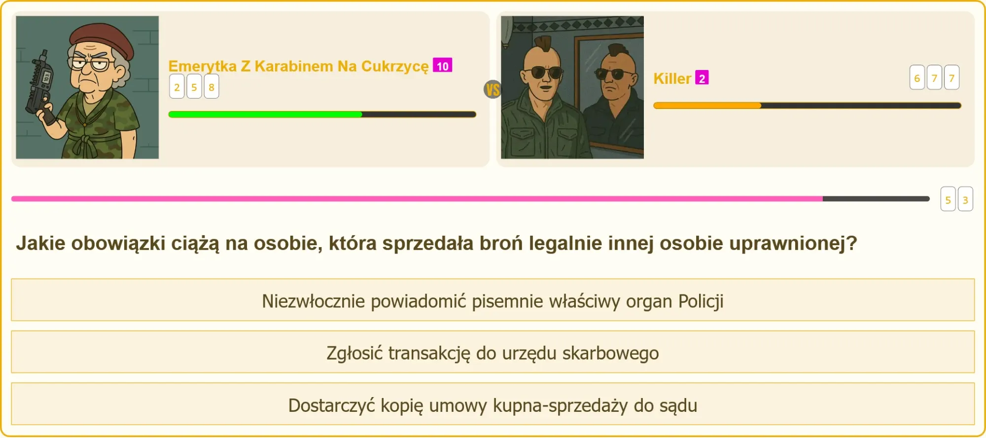Mężczyzna wypełniający formularz zgłoszenia sprzedaży broni