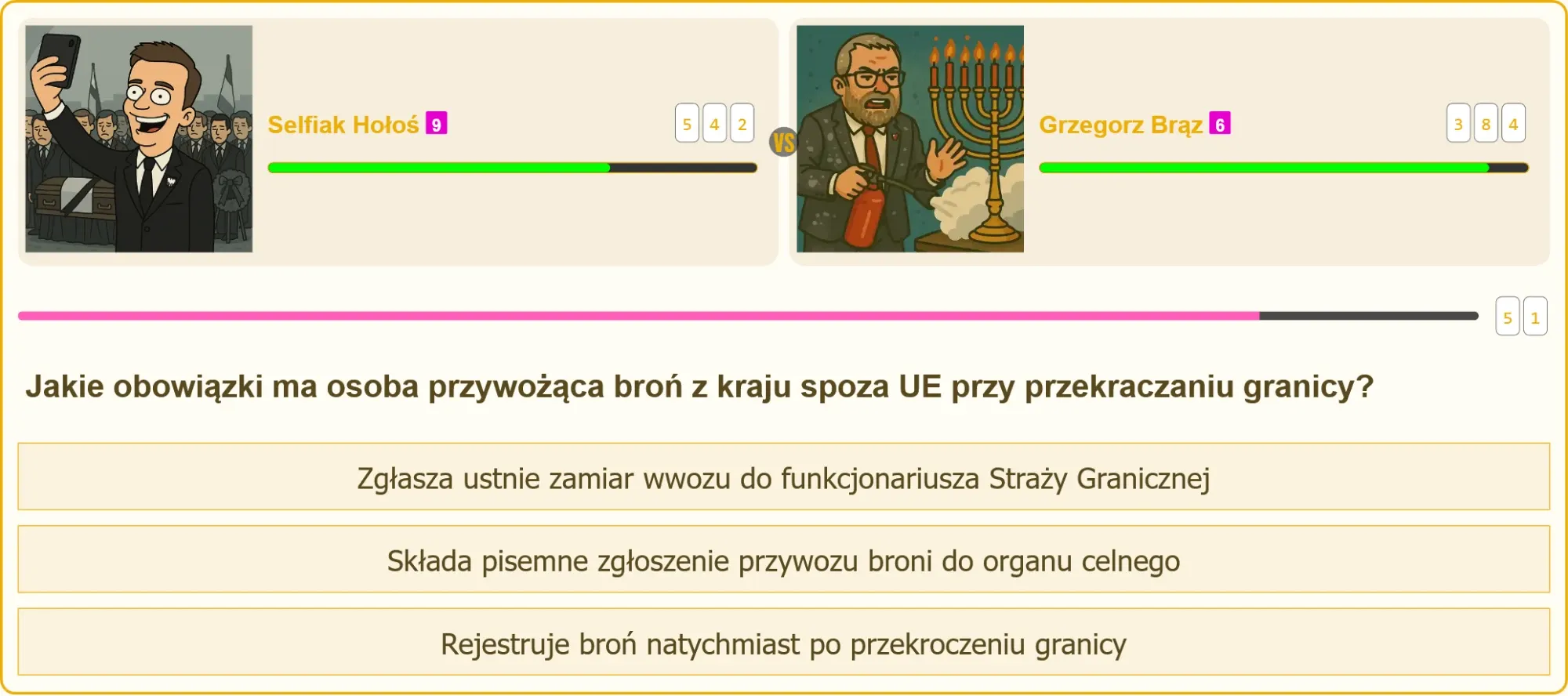 Osoba przekraczająca granicę z bronią