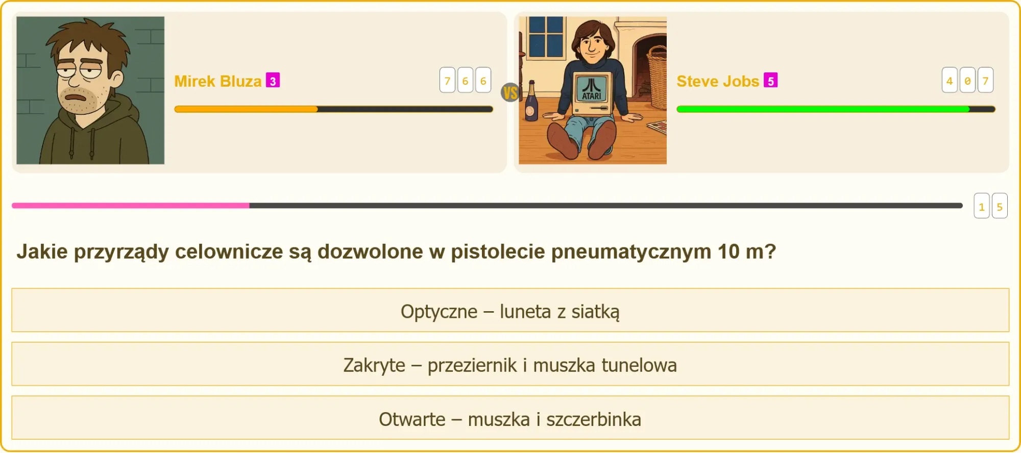 Pistolet pneumatyczny z tradycyjnymi przyrządami celowniczymi