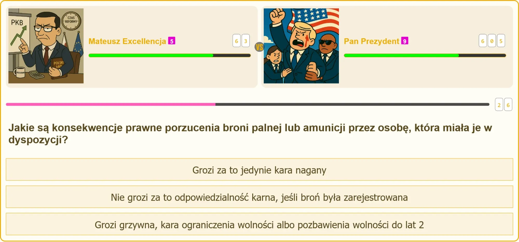 Pojedynek na pytania testowe o patent strzelecki