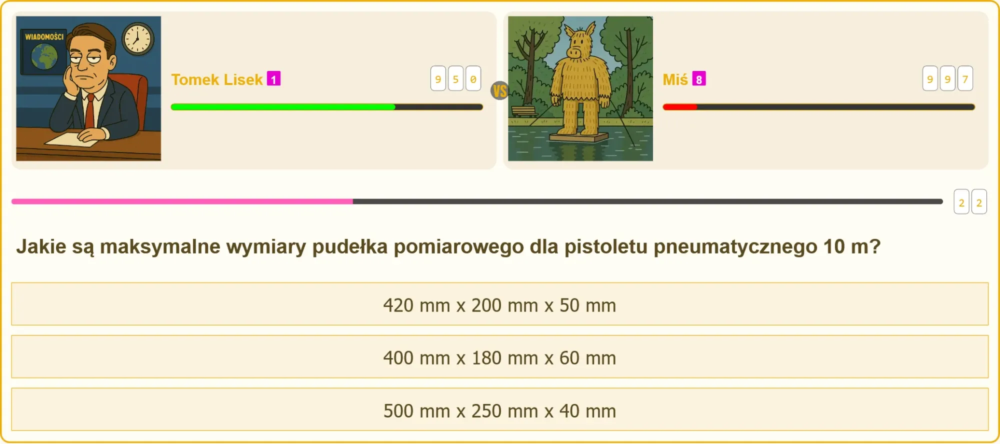 Pistolet pneumatyczny 10 m obok pudełka pomiarowego