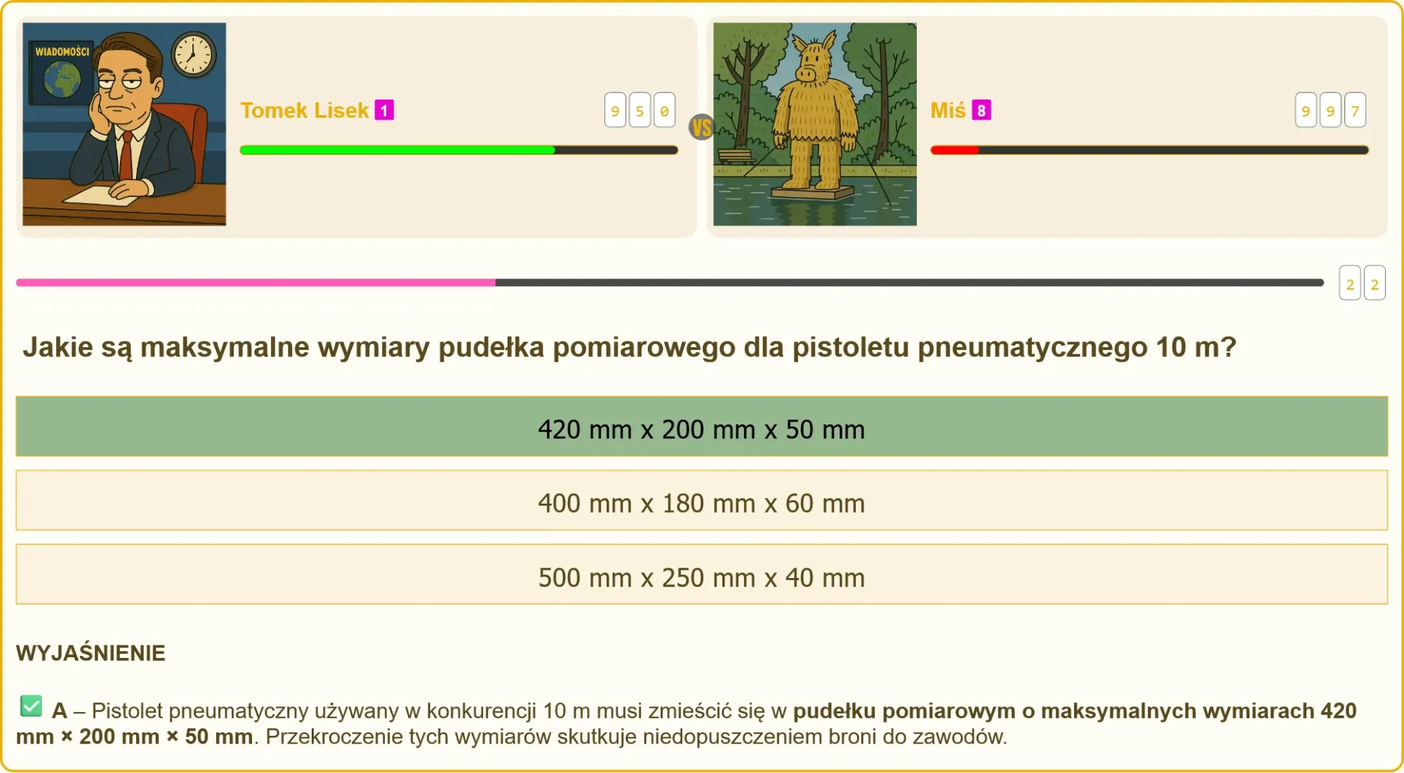 Zawodnik mierzący pistolet pneumatyczny przed zawodami