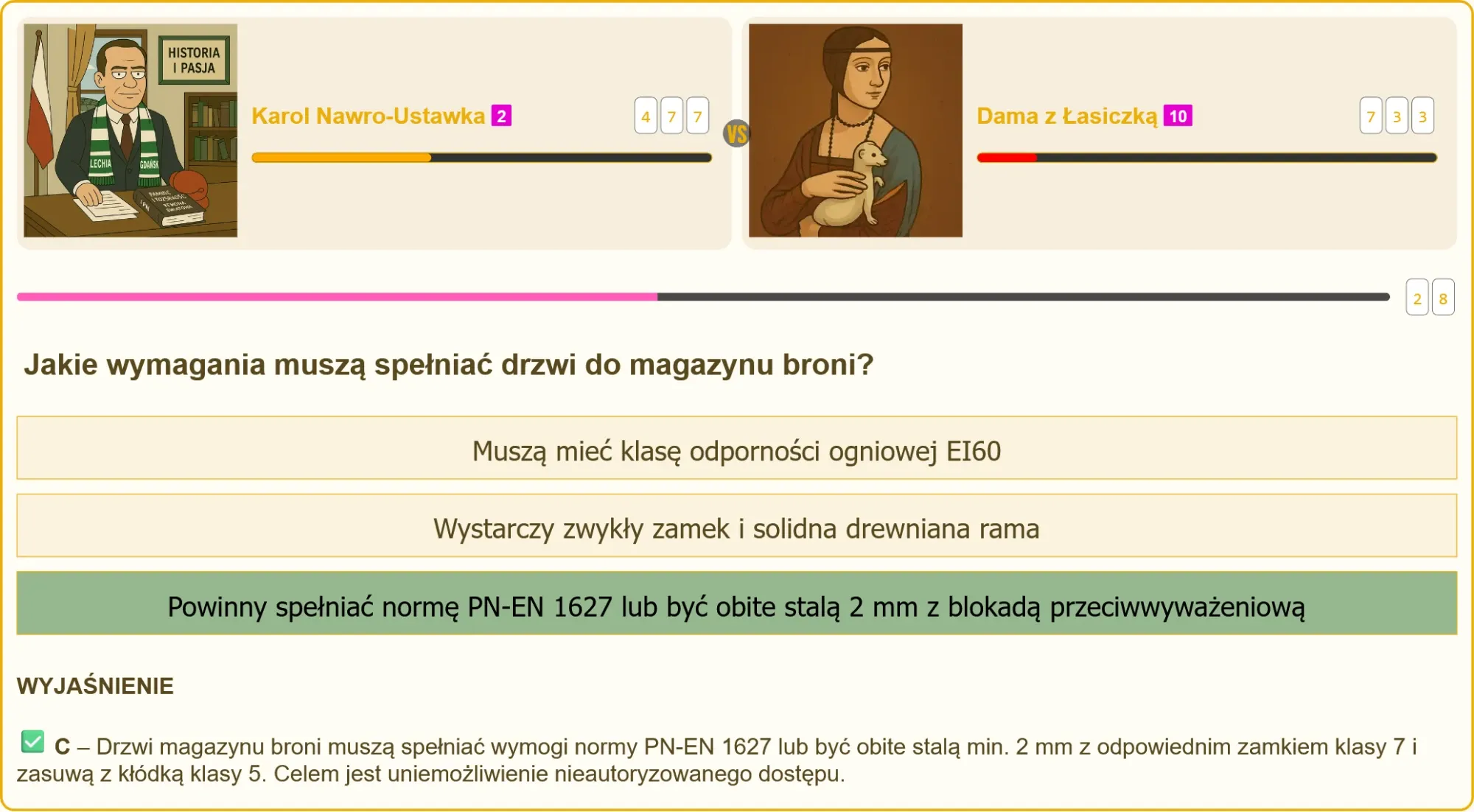 Przykładowe pytanie testowe na patent strzelecki dotyczące magazynu broni