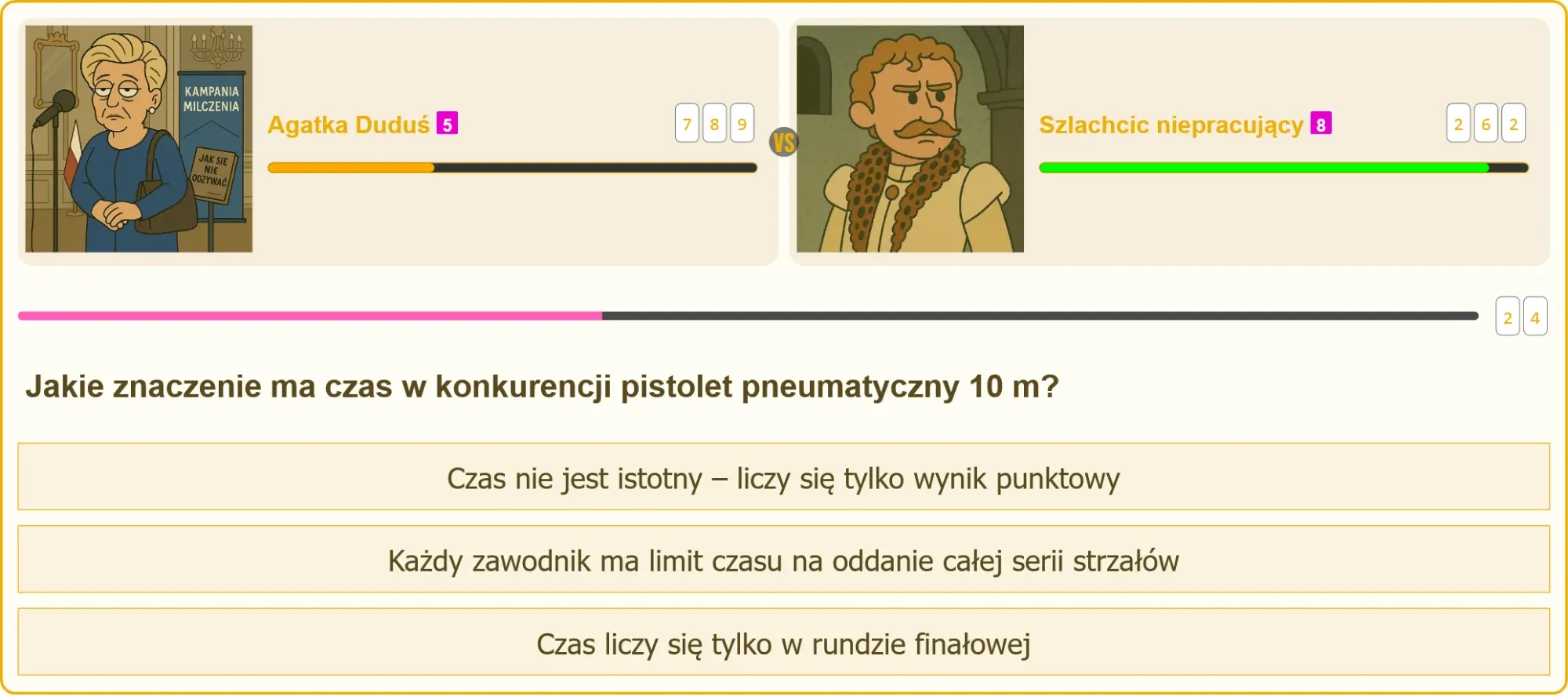 Zawodnik mierzący z pistoletu pneumatycznego z zegarem w tle
