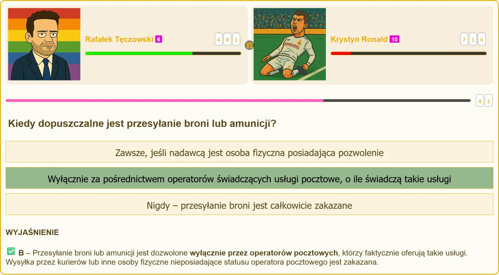 Pojedynek testowy na pistolet.org - rozwiązuj pytania na patent strzelecki