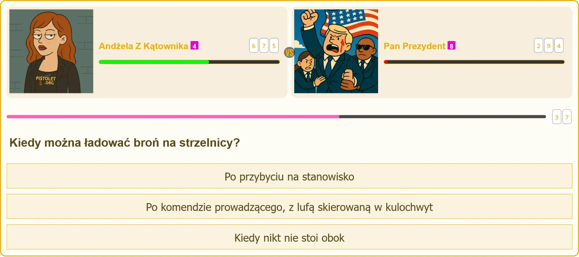 Strzelec ładujący broń na strzelnicy pod nadzorem instruktora