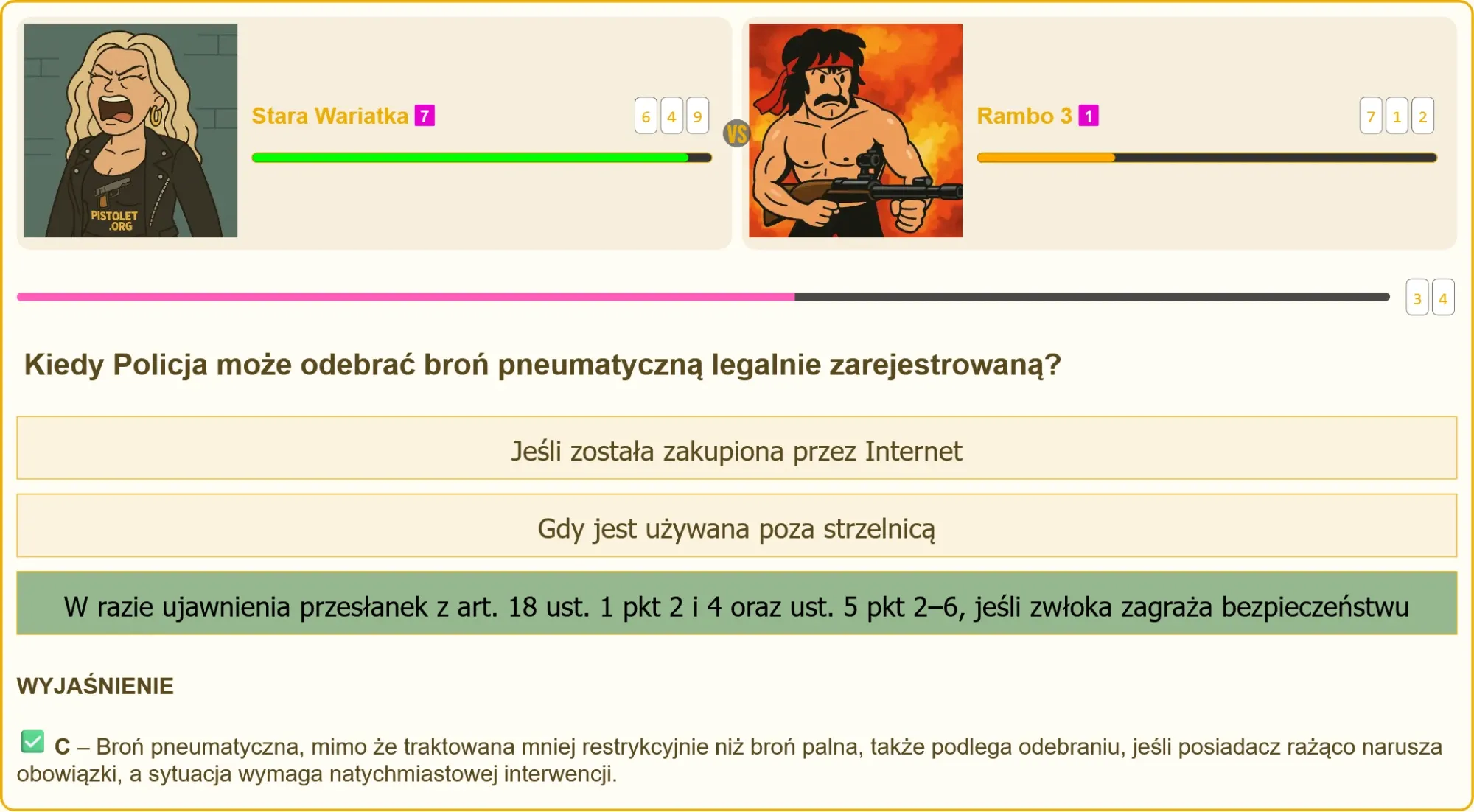 Pojedynek wiedzy na temat przepisów o broni pneumatycznej