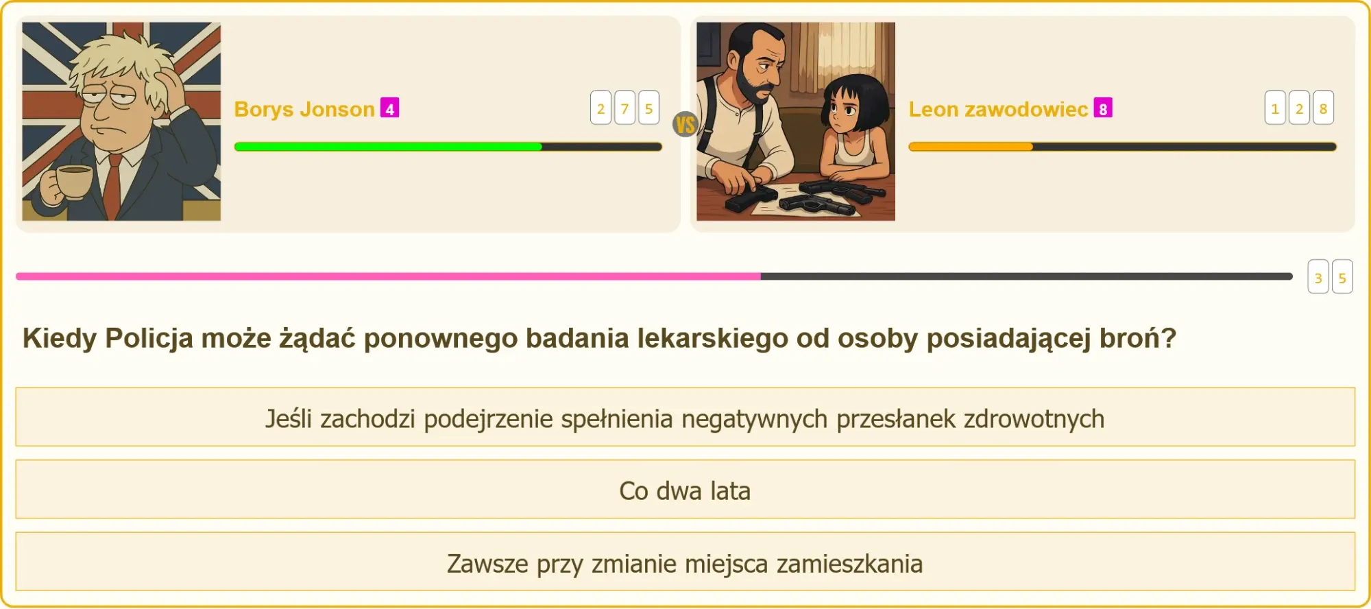 Pojedynek wiedzy między posiadaczami broni