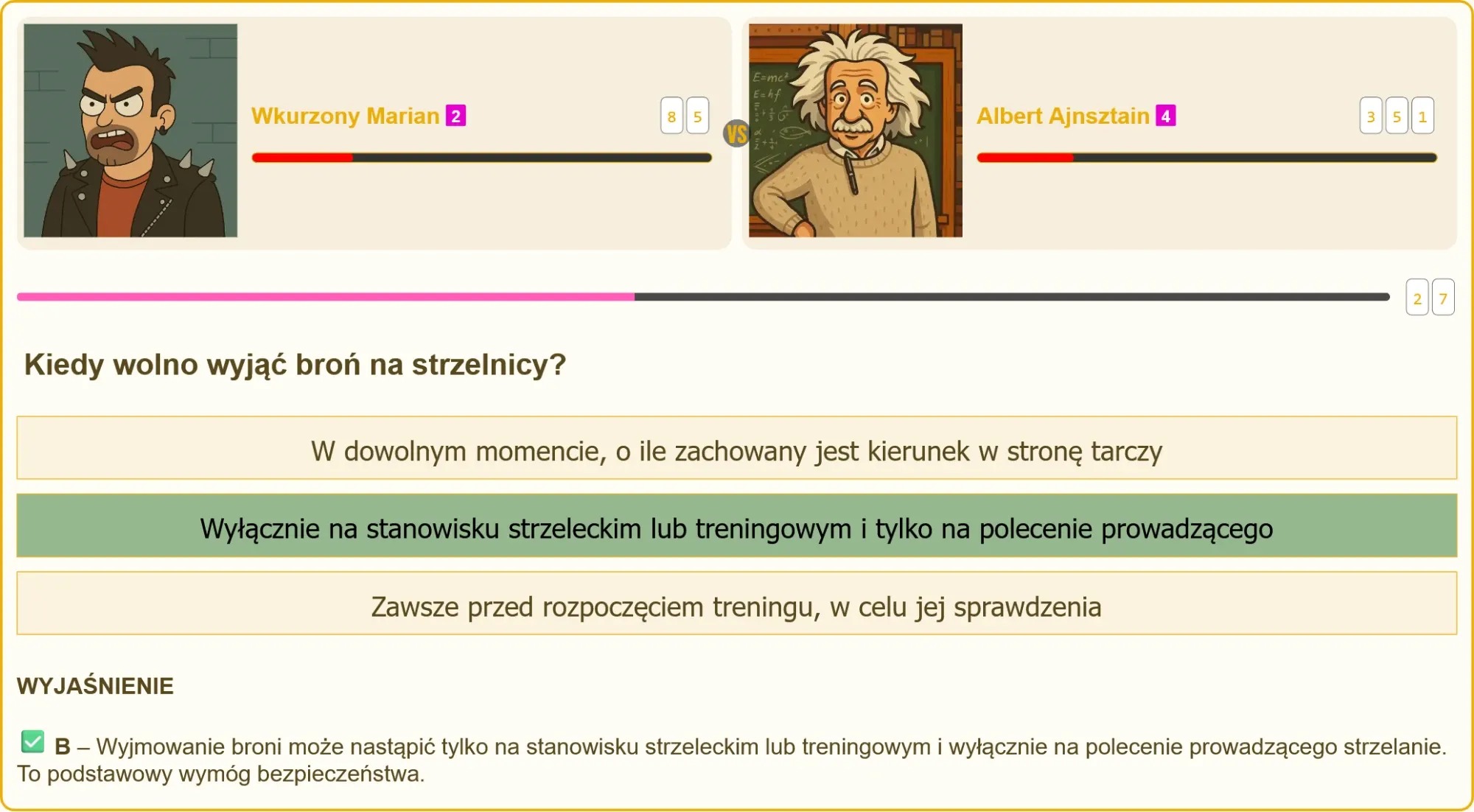 Instruktor wydający polecenie na strzelnicy