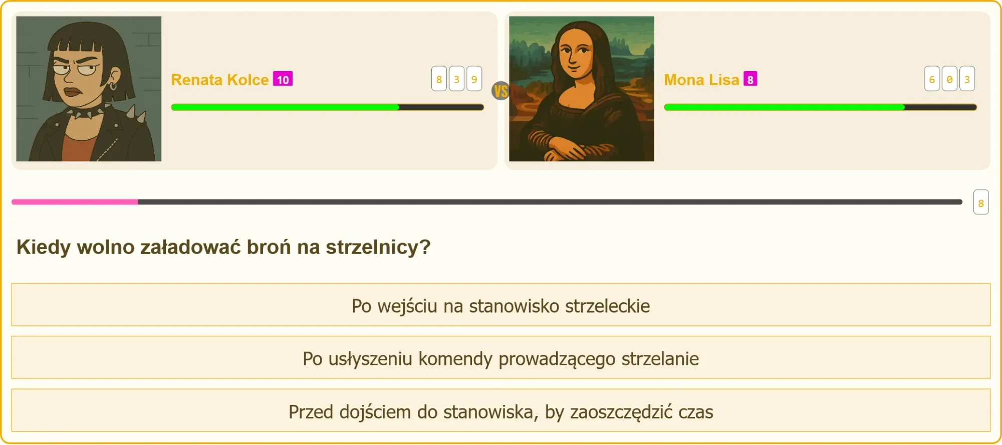 Strzelec ładujący broń na strzelnicy po komendzie prowadzącego