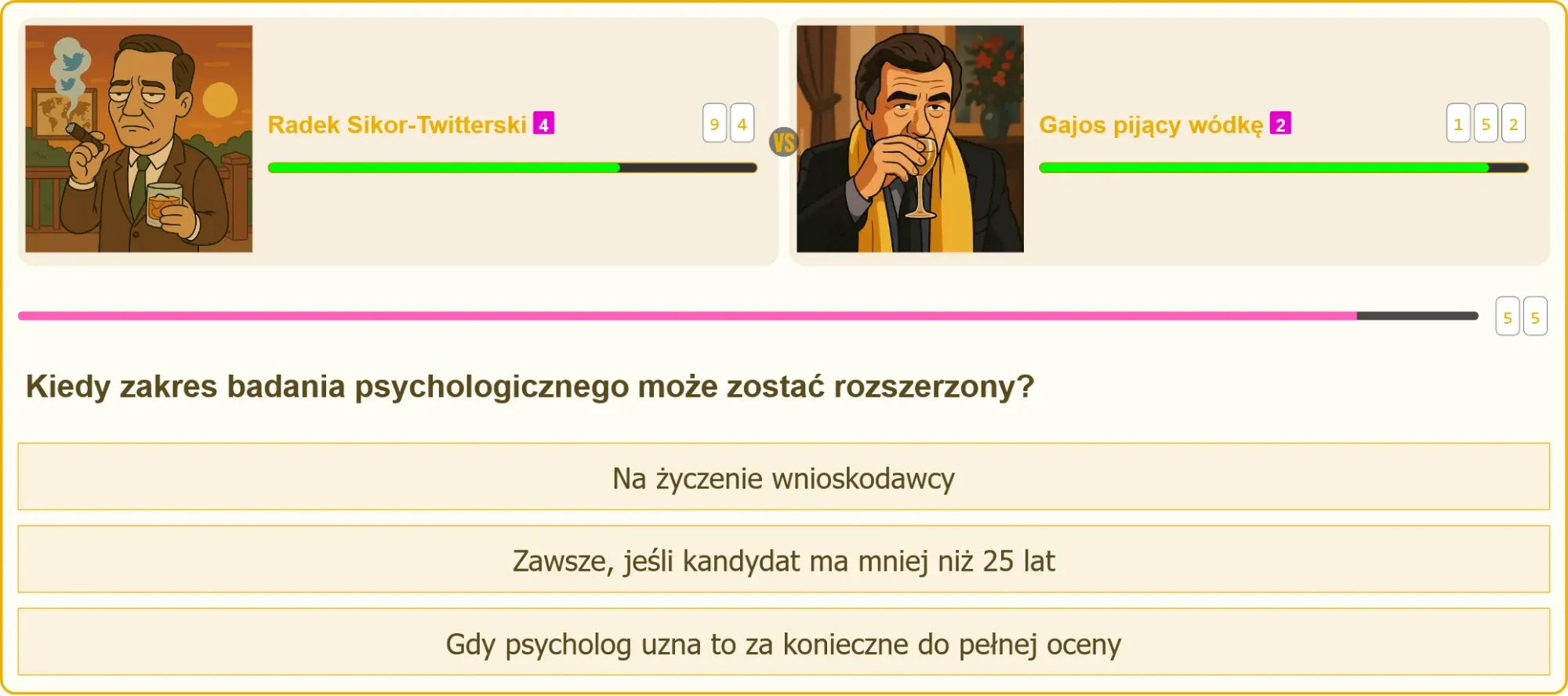 Psycholog przeprowadzający badanie na patent strzelecki