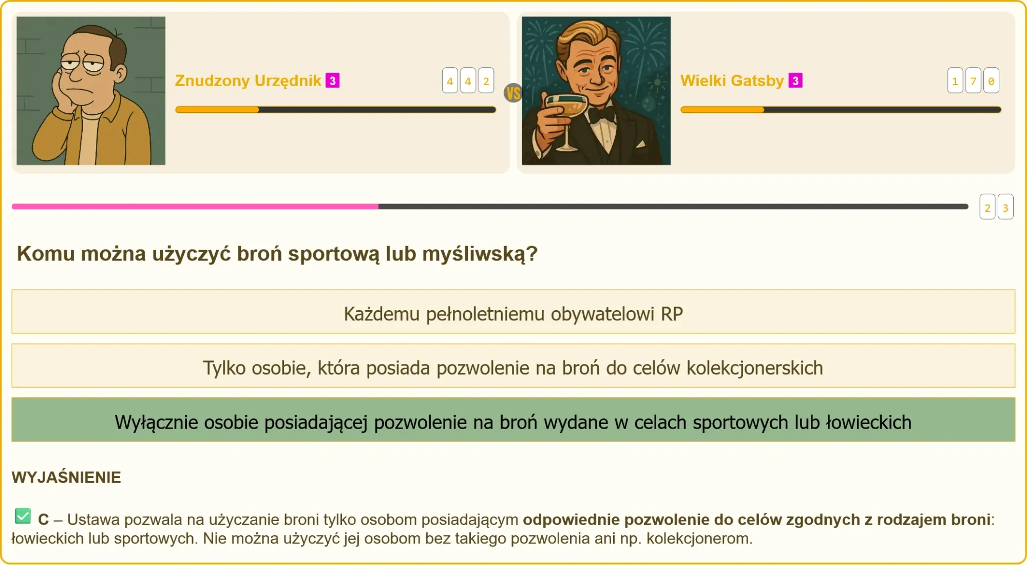 Prawidłowa odpowiedź na pytanie o użyczenie broni sportowej i myśliwskiej