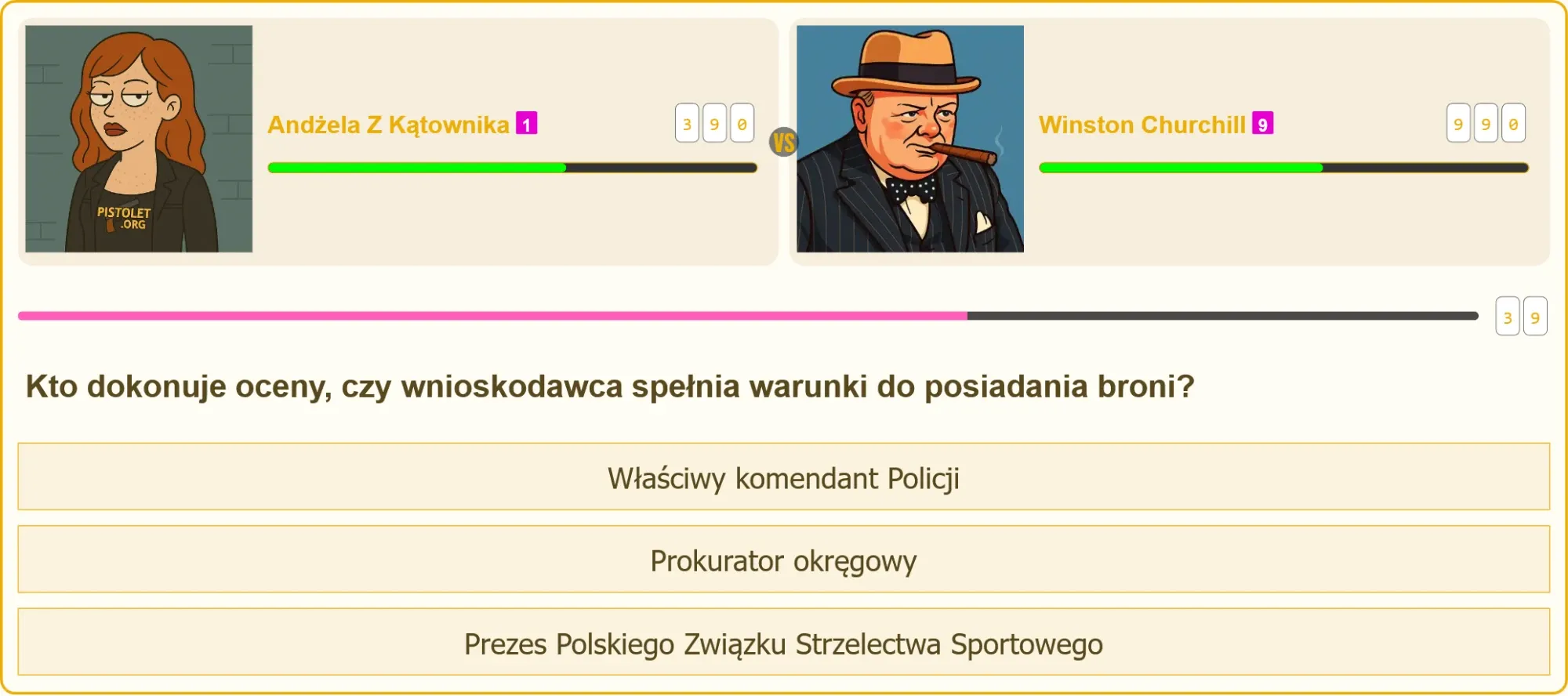 Pojedynek wiedzy na egzaminie na patent strzelecki