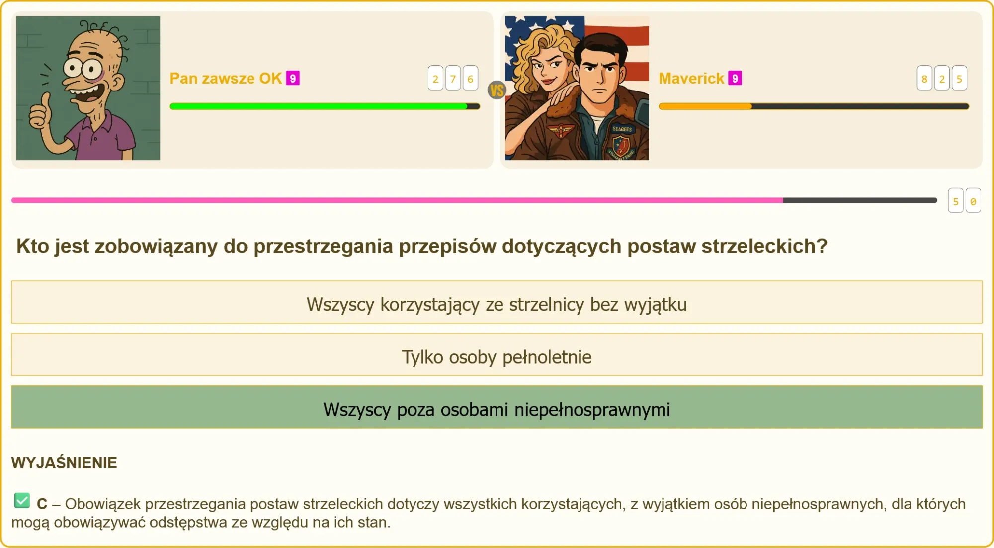 Schemat postaw strzeleckich na strzelnicy