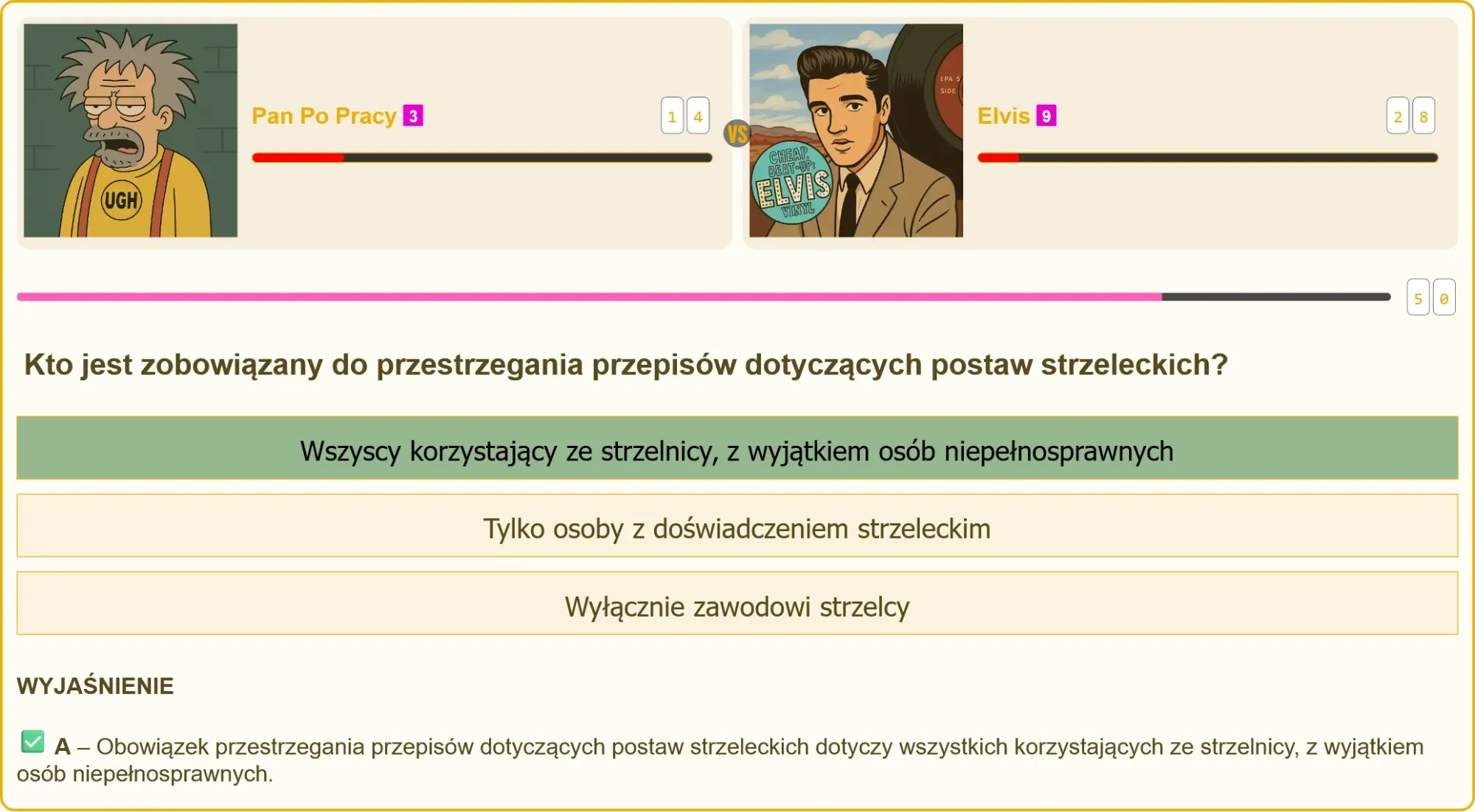Schemat prawidłowych postaw strzeleckich na strzelnicy