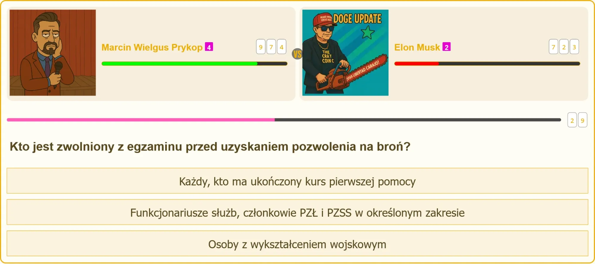 Pojedynek wiedzy na temat pozwolenia na broń
