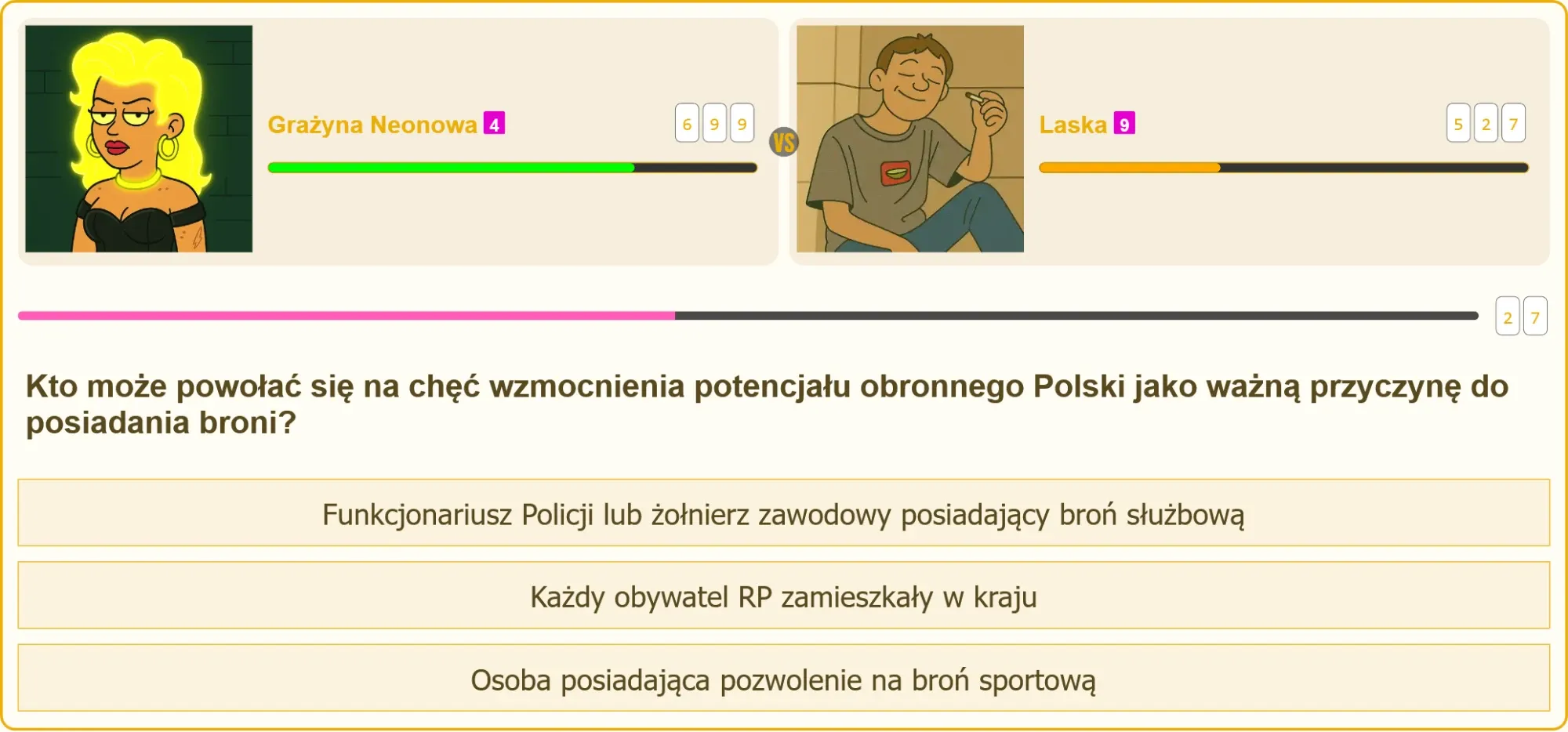 Funkcjonariusz Policji z bronią służbową