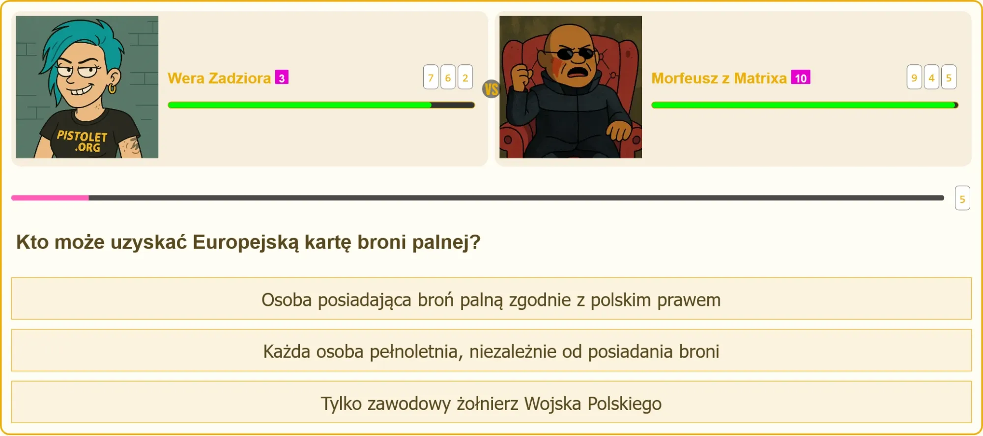 Pojedynek wiedzy na egzaminie na patent strzelecki
