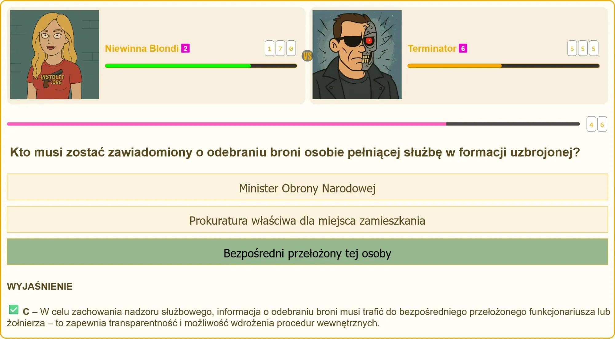 Egzamin na patent strzelecki - pytanie o zawiadomienie przy odebraniu broni