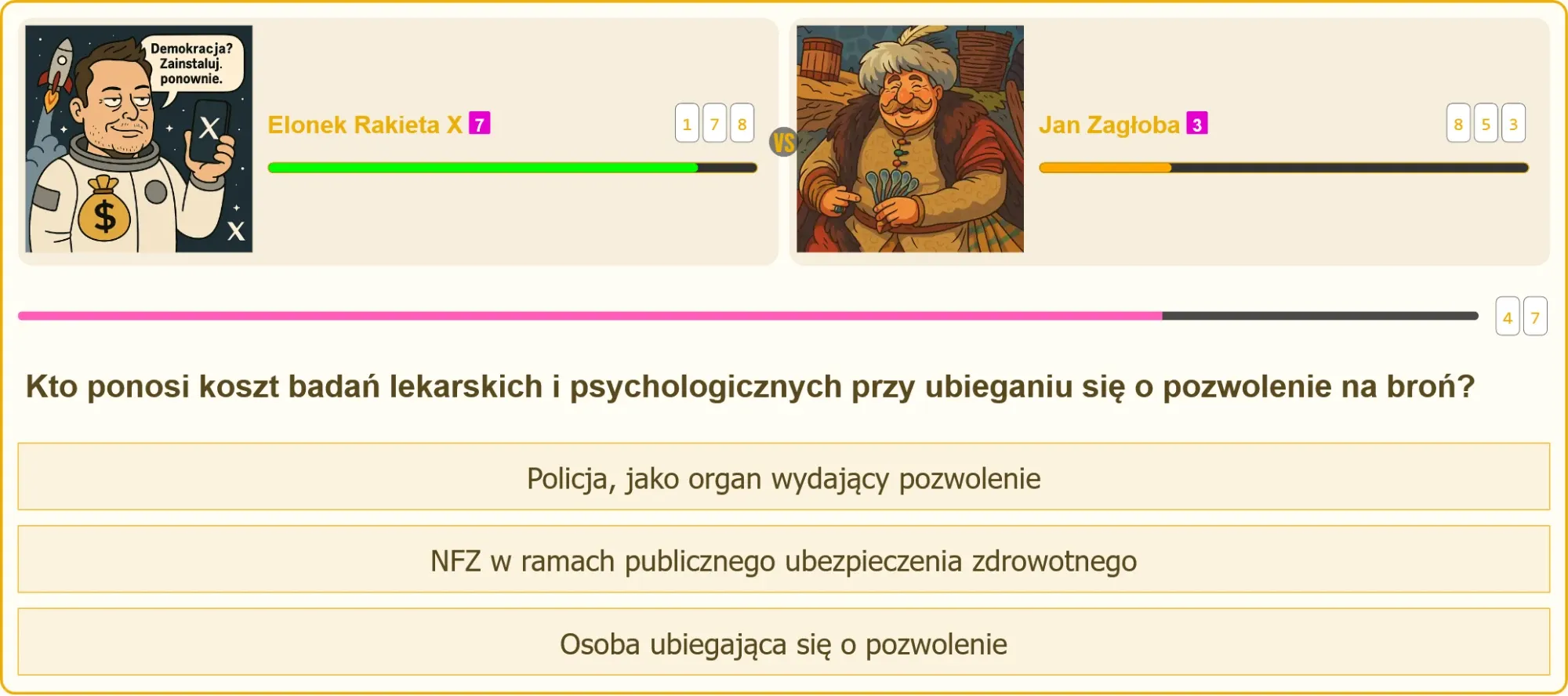 Pojedynek wiedzy na temat pozwolenia na broń