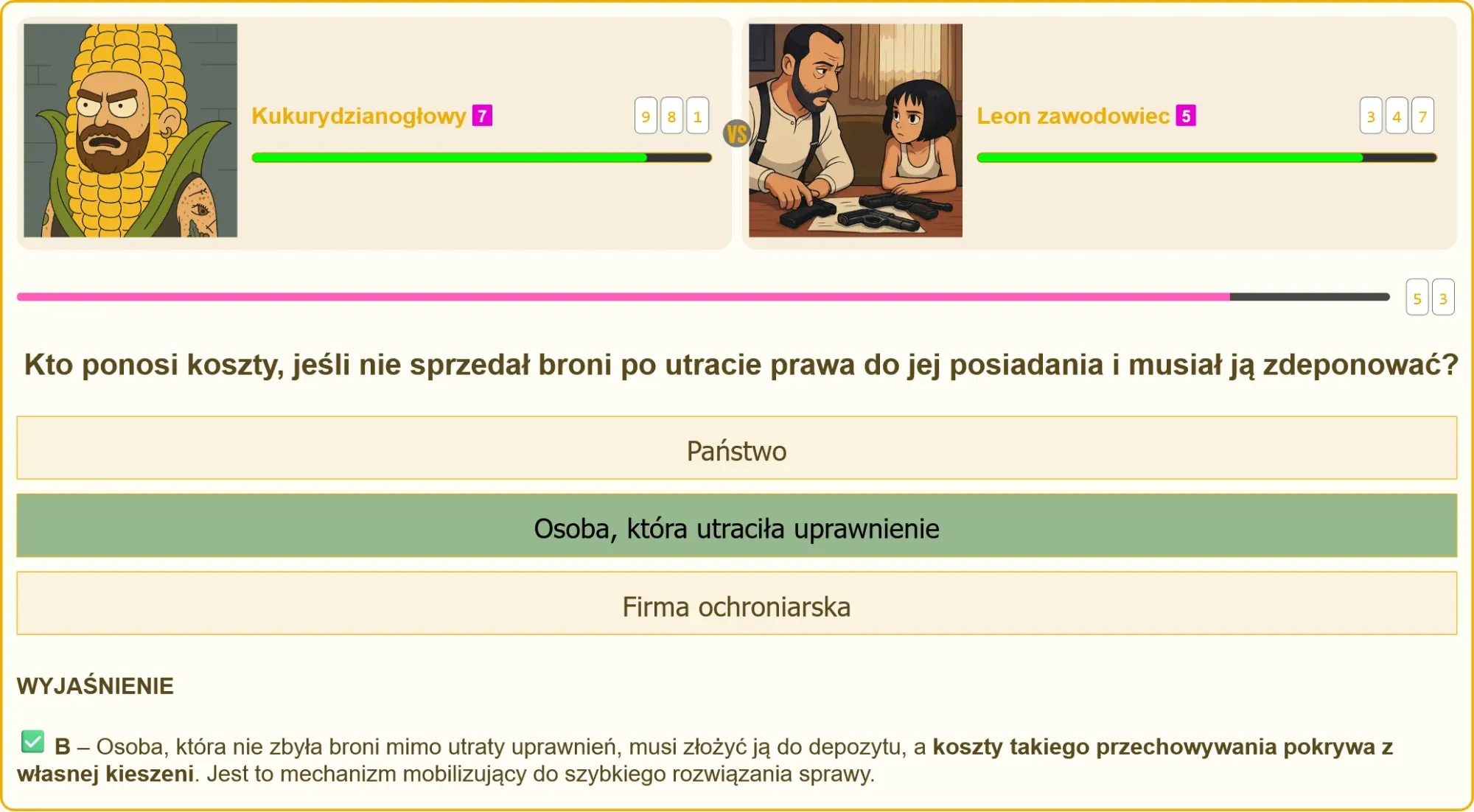 Pojedynek na pytania testowe - patent strzelecki