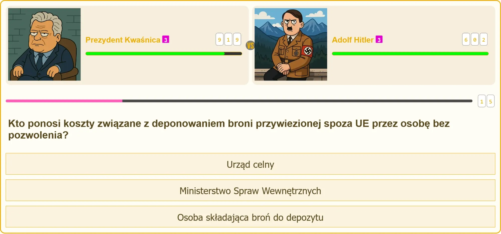 Prezydent Kwaśnica vs Adolf Hitler w pojedynku na pytania o pozwolenie na broń