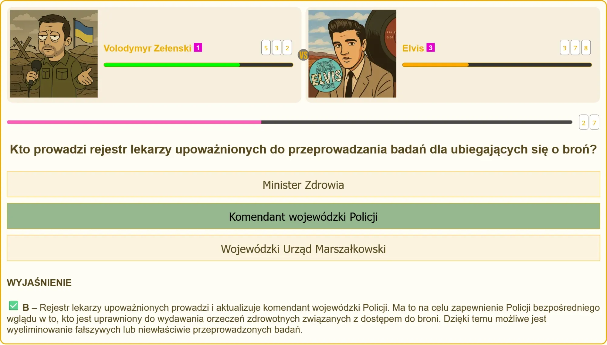 Test na patent strzelecki - pytanie o rejestr lekarzy upoważnionych