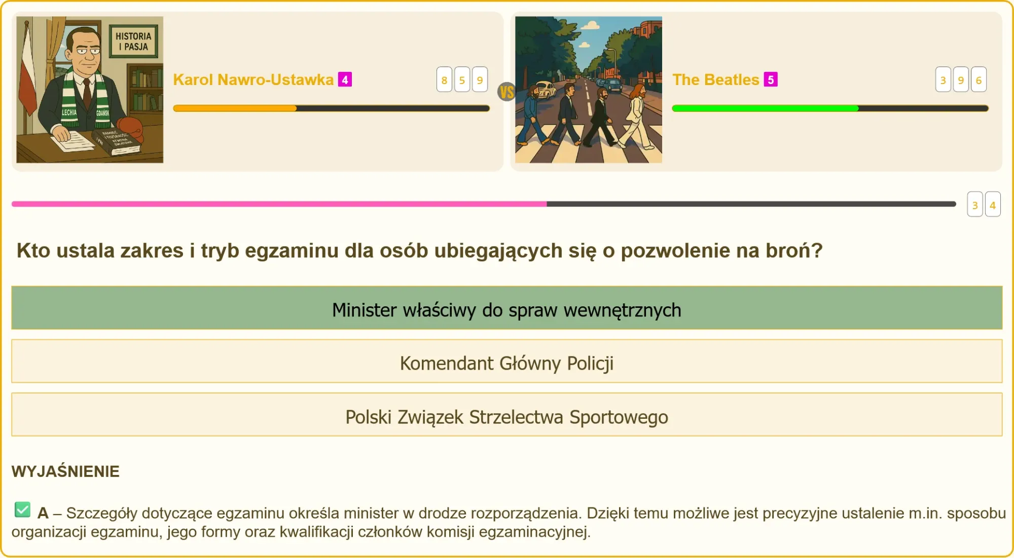 Pojedynek wiedzy o prawie do broni