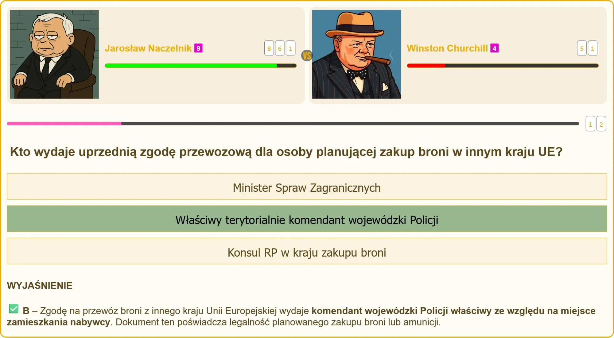 Komendant wojewódzki Policji wydający zgodę na broń