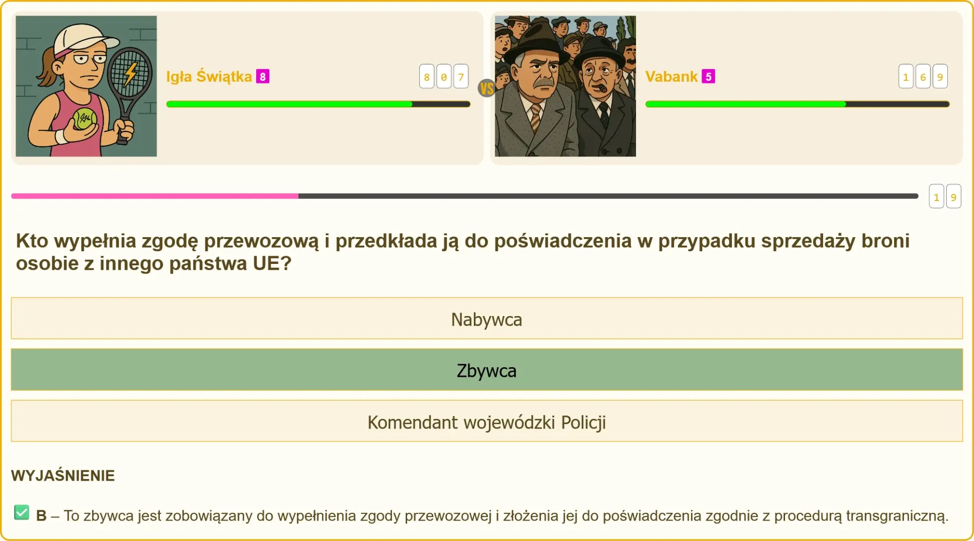 Schemat procedury transgranicznej sprzedaży broni