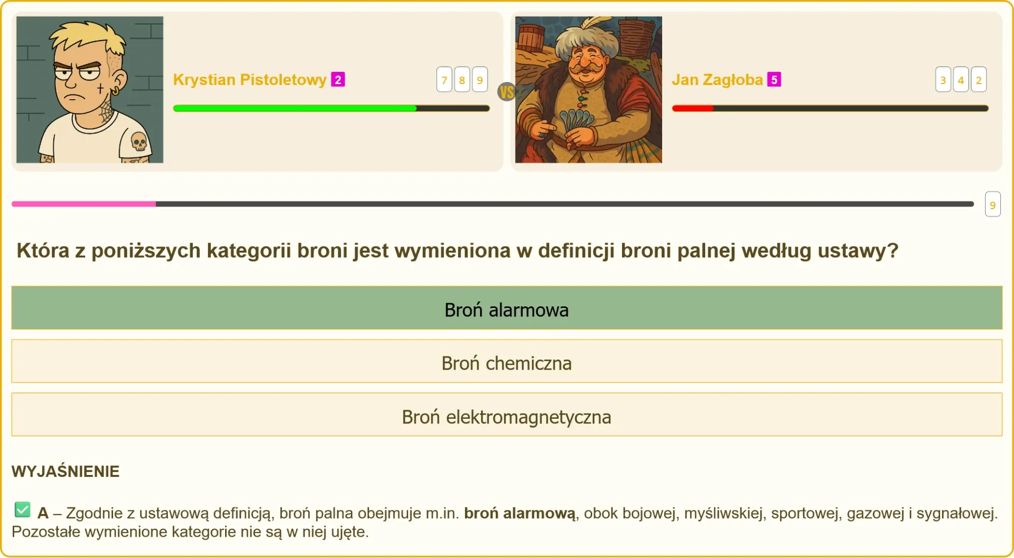 Pojedynek na wiedzę podczas testu na patent strzelecki