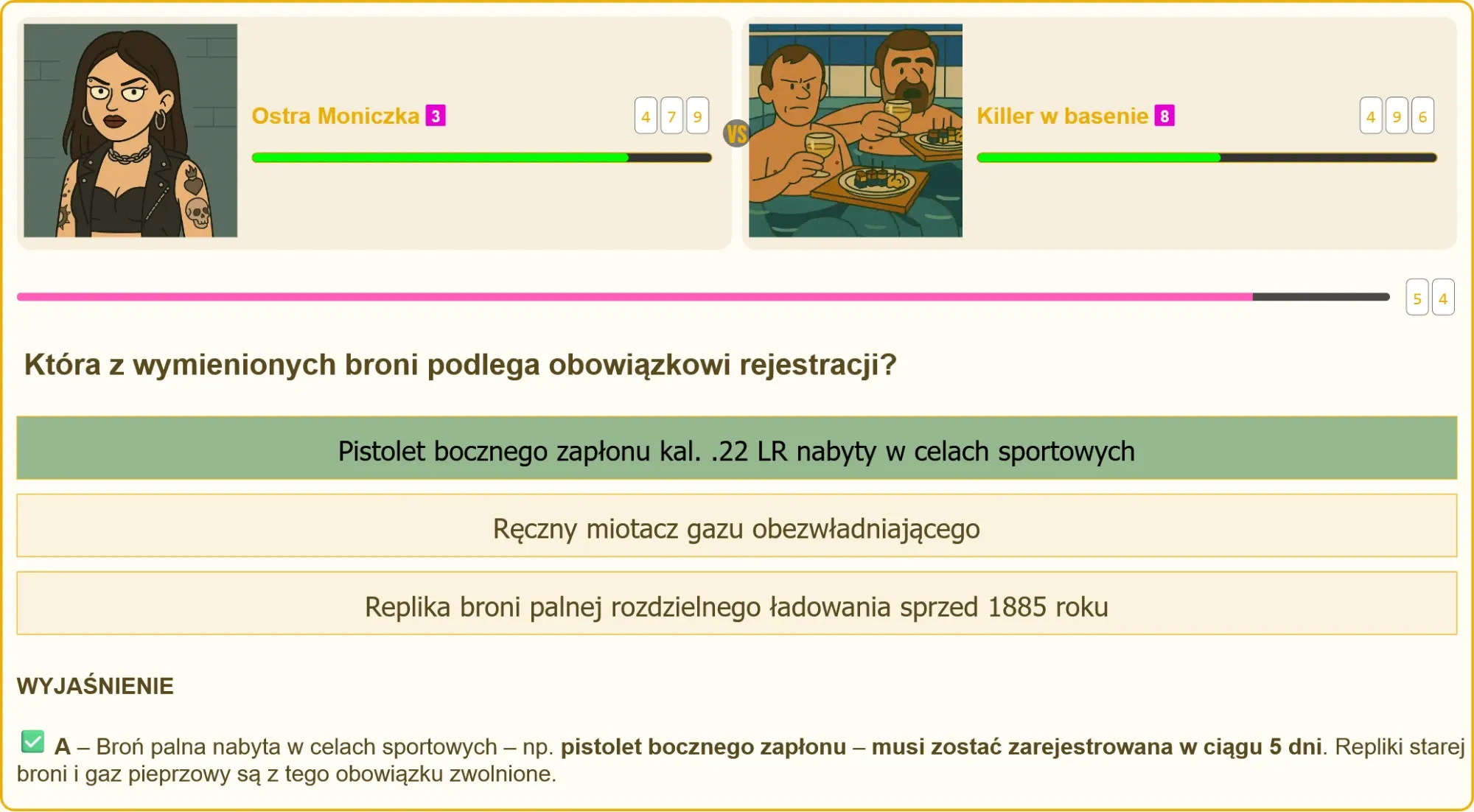 Porównanie broni wymagającej i niewymagającej rejestracji